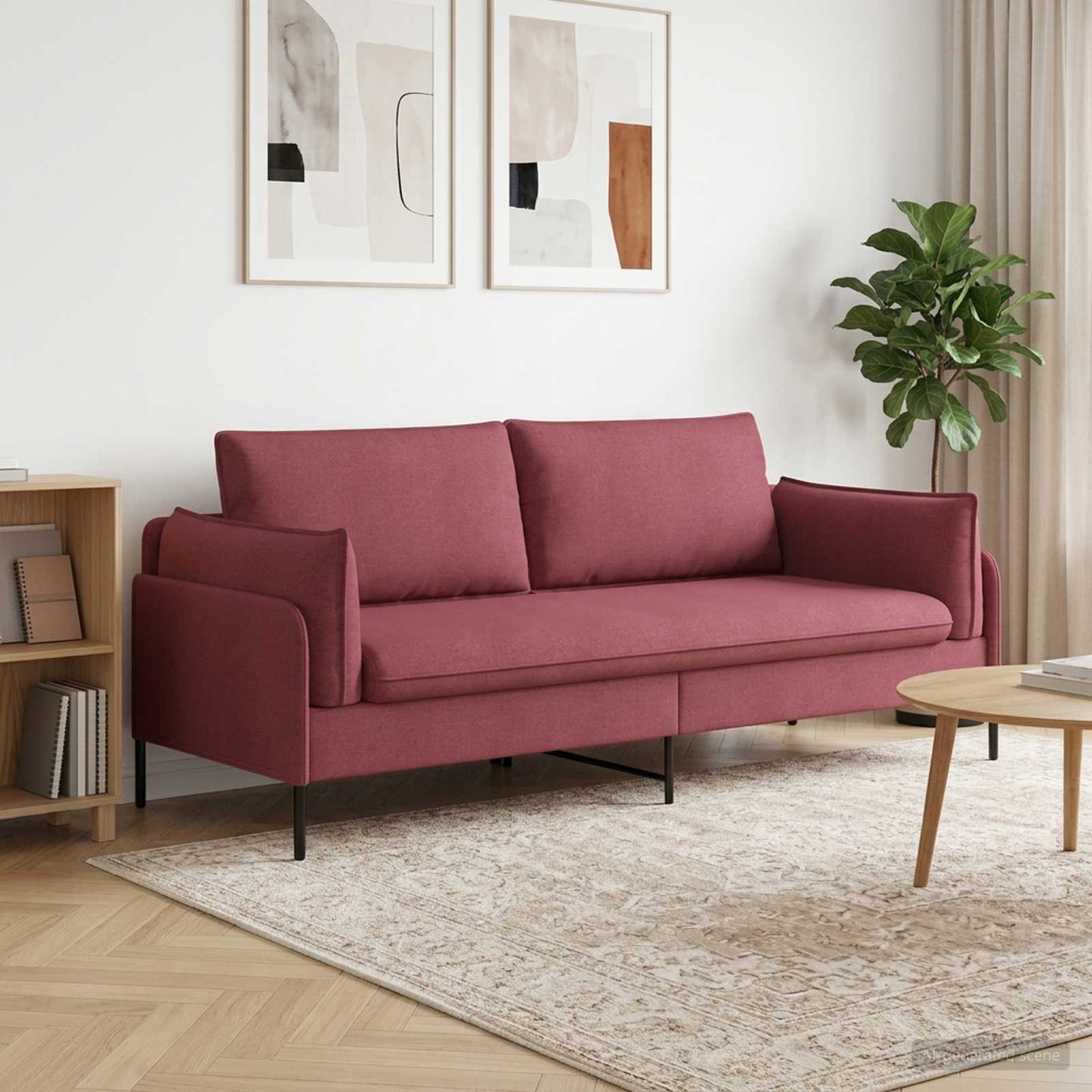 vidaXL 3-Θέσιος καναπές Κόκκινο 222 x 81 x 89 εκ. Ύφασμα