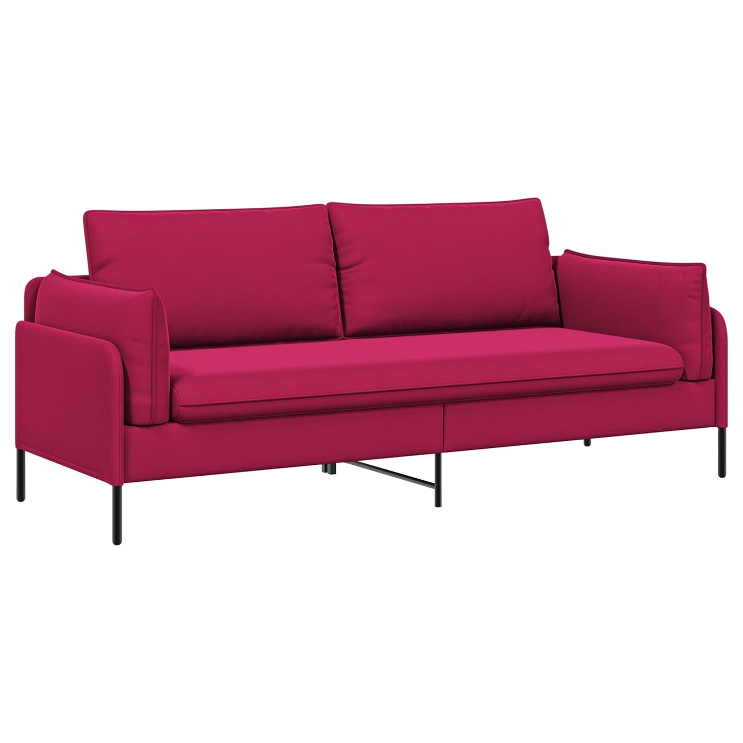 vidaXL 3-Θέσιος καναπές 3-θέσιο Κόκκινο 222 x 81 x 89 εκ. Βελούδο