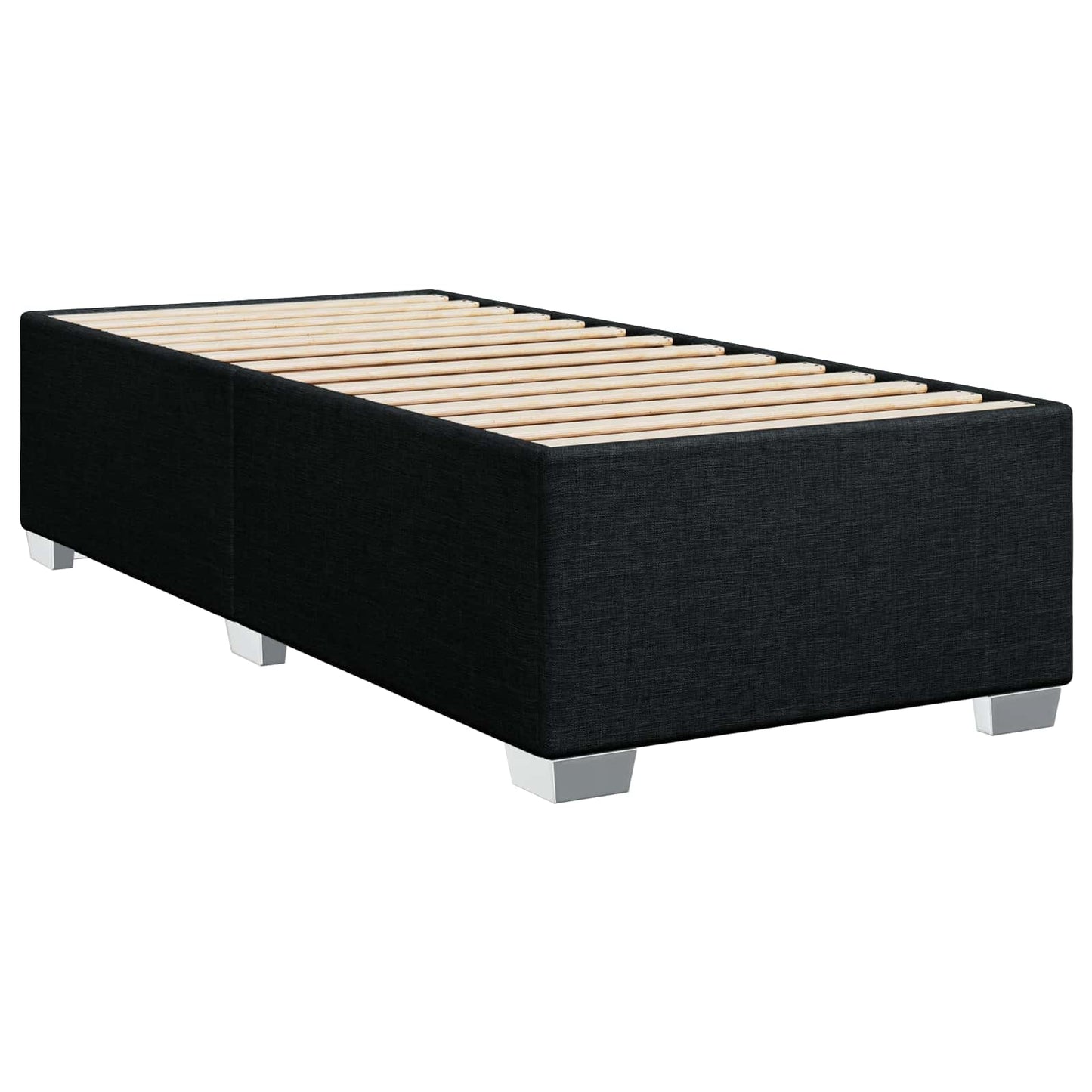 vidaXL Κρεβάτι box spring με στρώμα Μαύρο 90 x 190 cm Ύφασμα