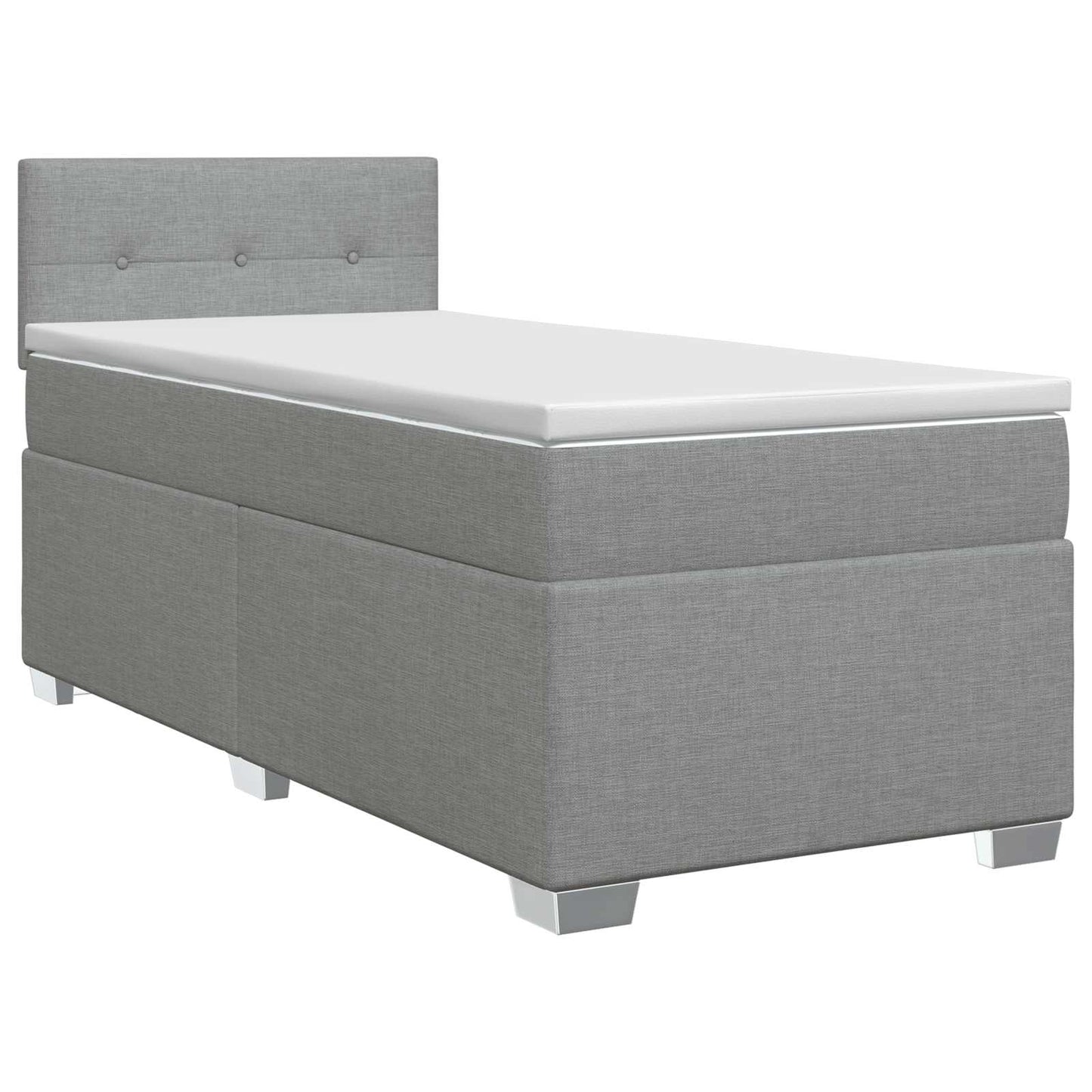 vidaXL Κρεβάτι box spring με στρώμα Ανοιχτό γκρι 90 x 190 cm Ύφασμα