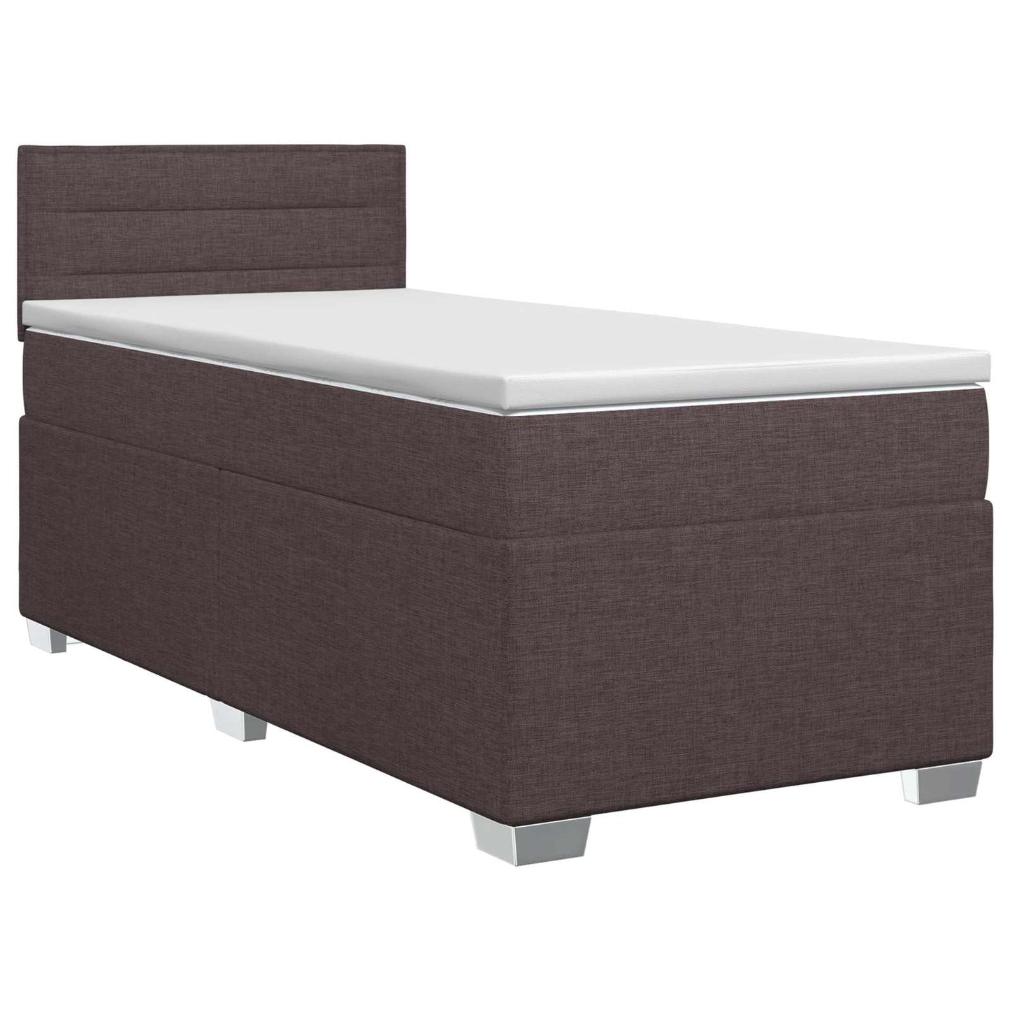 vidaXL Κρεβάτι box spring με στρώμα Σκούρο Καφέ 90 x 200 cm Ύφασμα