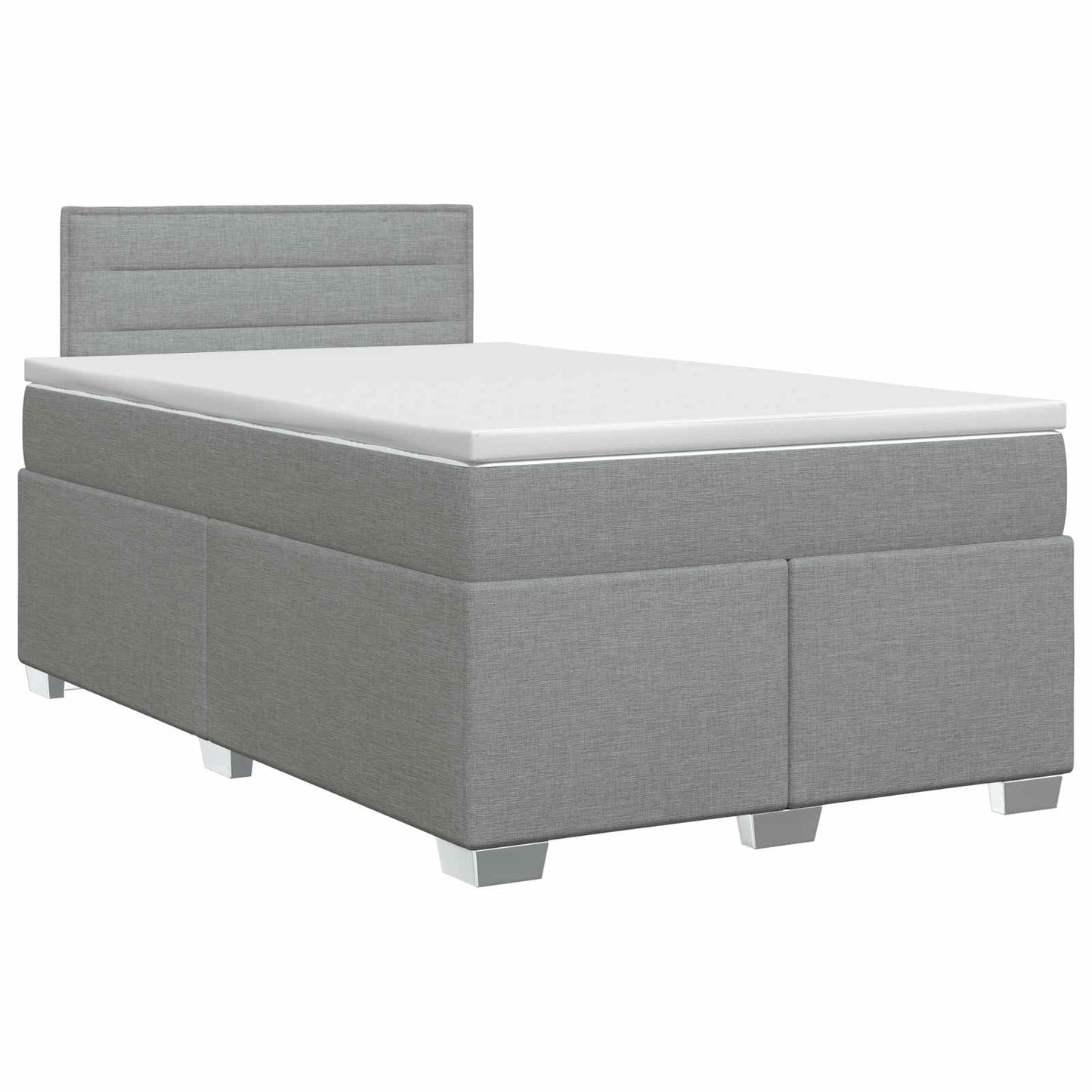 vidaXL Κρεβάτι box spring με στρώμα Ανοιχτό γκρι 120 x 190 cm Ύφασμα