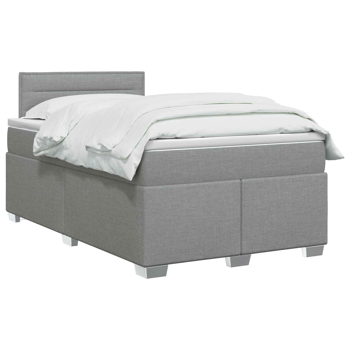 vidaXL Κρεβάτι box spring με στρώμα Ανοιχτό γκρι 120 x 190 cm Ύφασμα