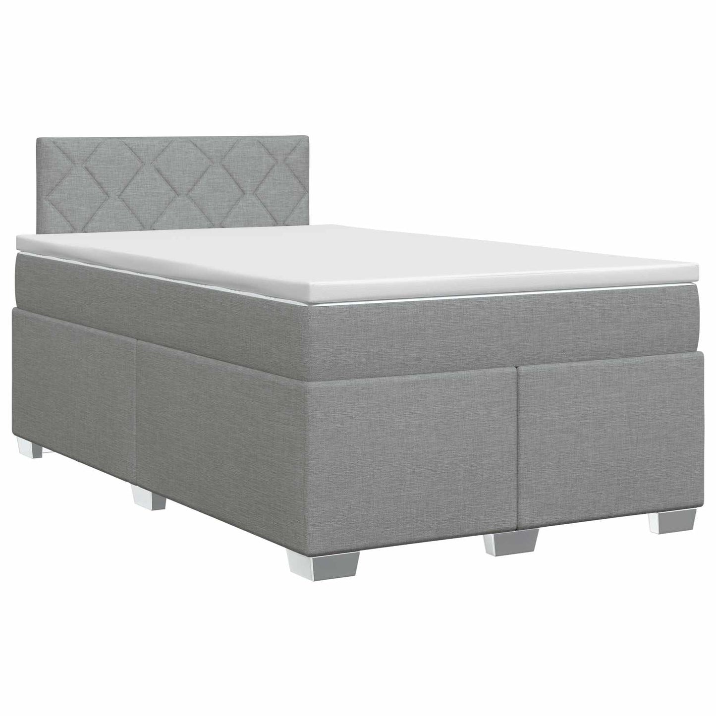 vidaXL Κρεβάτι box spring με στρώμα Ανοιχτό γκρι 120 x 190 cm Ύφασμα