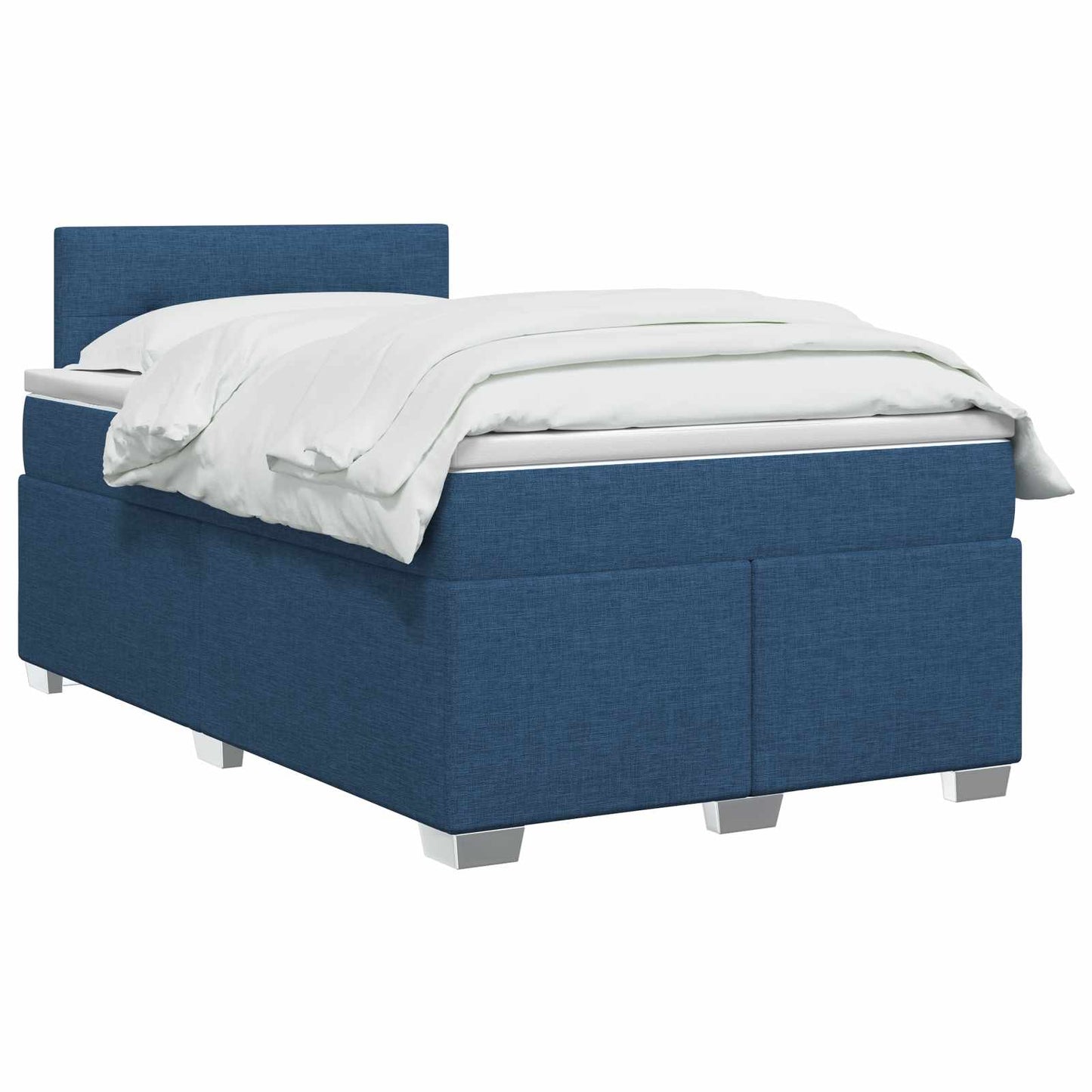 vidaXL Κρεβάτι box spring με στρώμα Μπλε 120 x 200 cm Ύφασμα