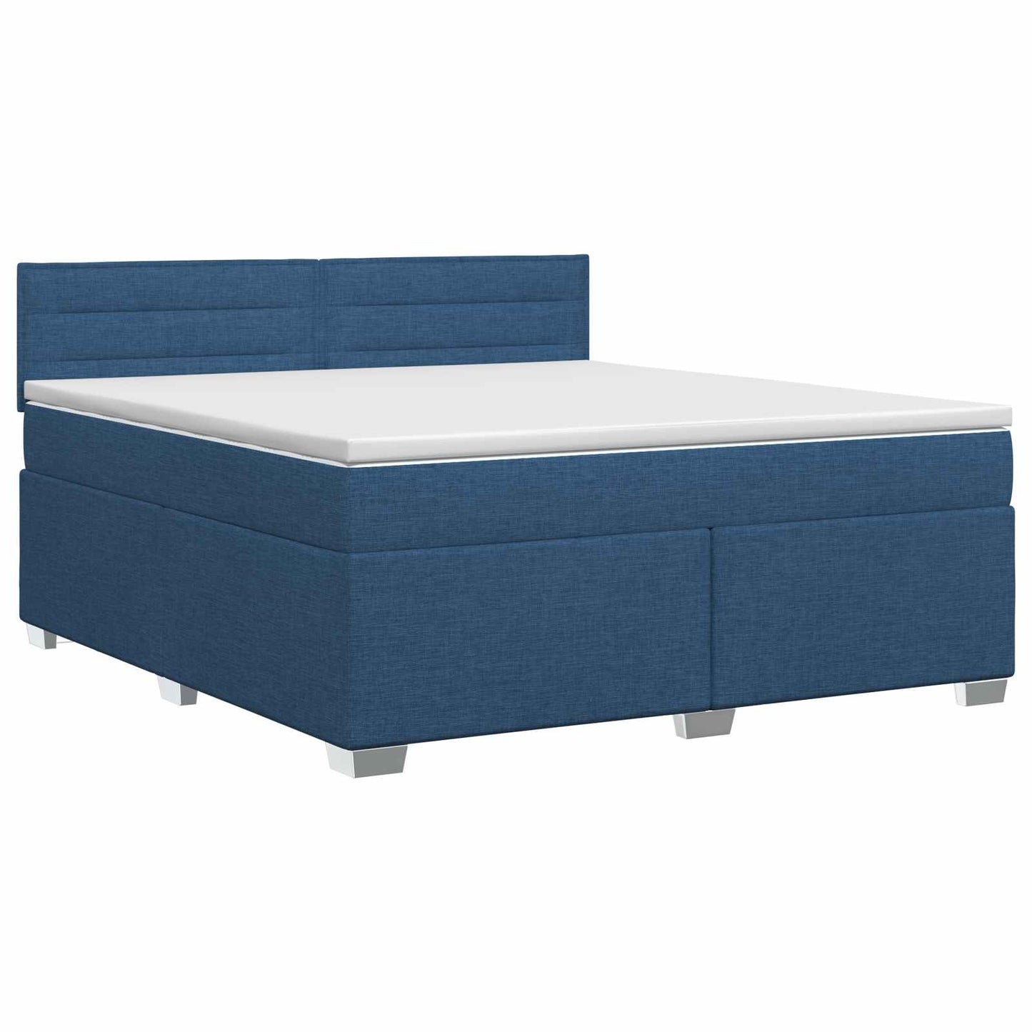vidaXL Κρεβάτι box spring με στρώμα Μπλε 140 x 190 cm Ύφασμα