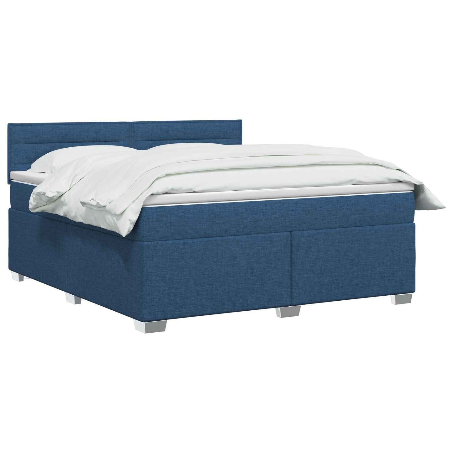 vidaXL Κρεβάτι box spring με στρώμα Μπλε 140 x 190 cm Ύφασμα