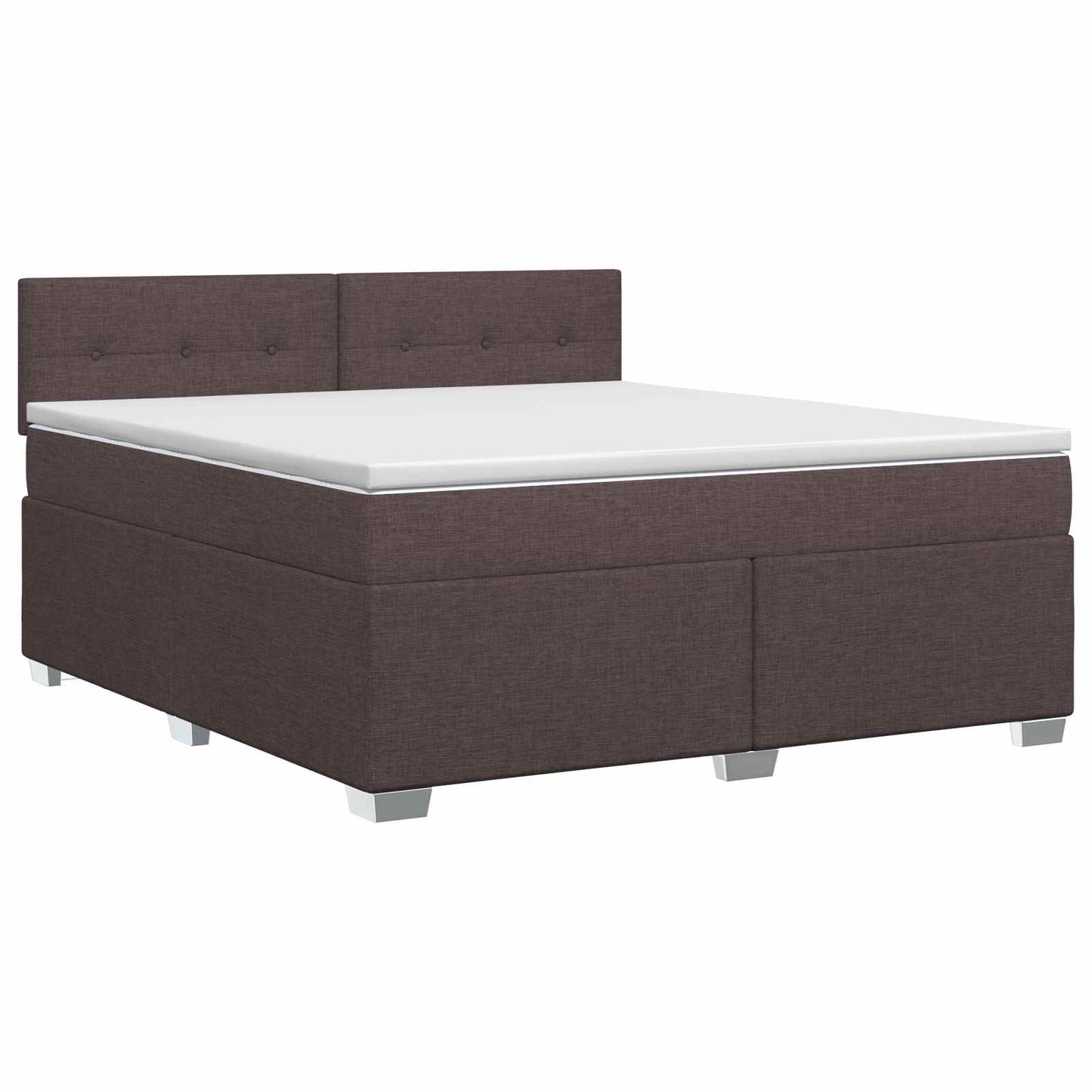 vidaXL Κρεβάτι box spring με στρώμα Σκούρο Καφέ 140 x 190 cm Ύφασμα