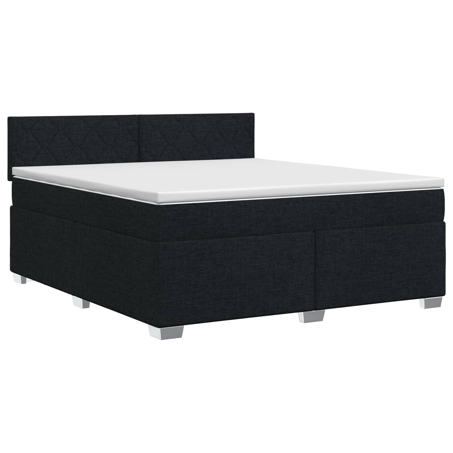 vidaXL Κρεβάτι box spring με στρώμα Μαύρο 140 x 190 cm Ύφασμα