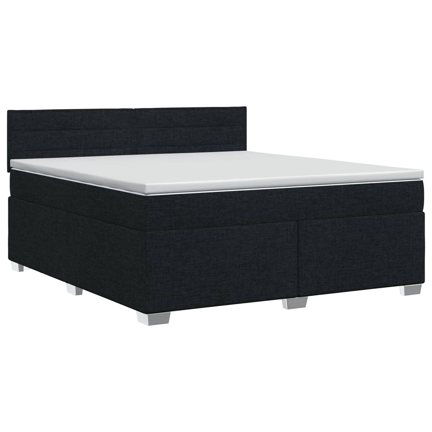 vidaXL Κρεβάτι box spring με στρώμα Μαύρο 140 x 200 cm Ύφασμα