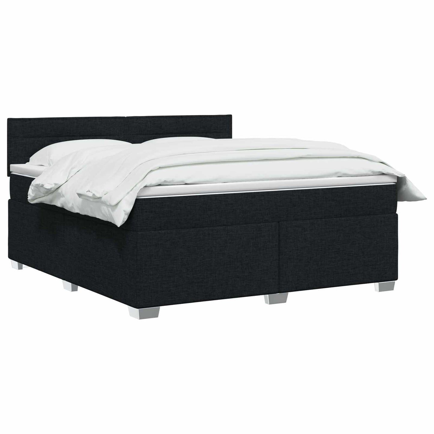 vidaXL Κρεβάτι box spring με στρώμα Μαύρο 140 x 200 cm Ύφασμα