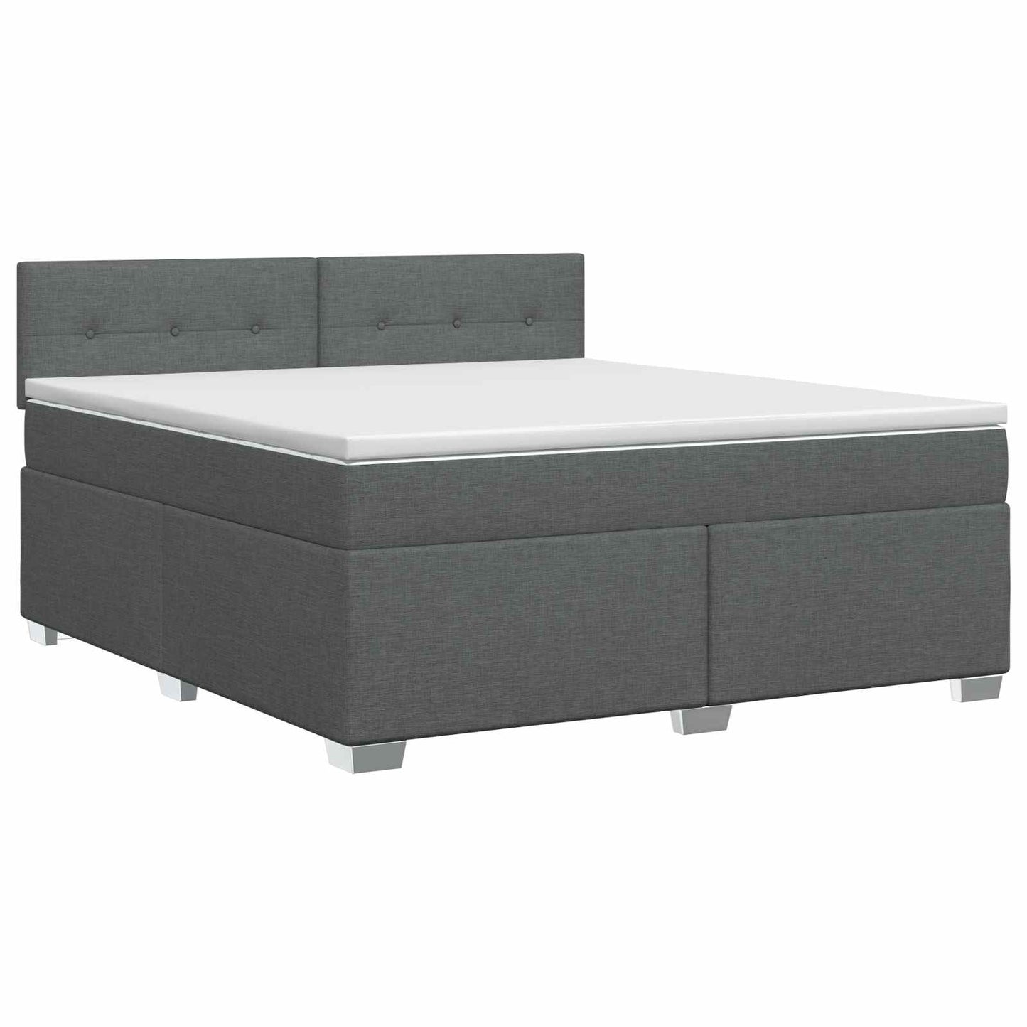 vidaXL Κρεβάτι box spring με στρώμα Σκούρο Γκρι 140 x 200 cm Ύφασμα