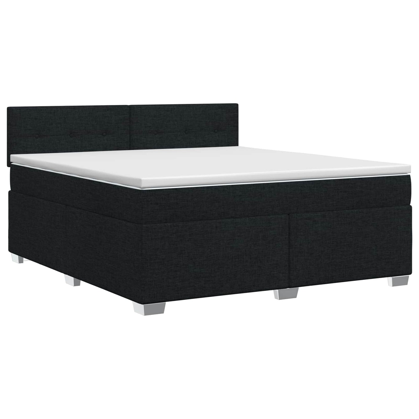 vidaXL Κρεβάτι box spring με στρώμα Μαύρο 140 x 200 cm Ύφασμα