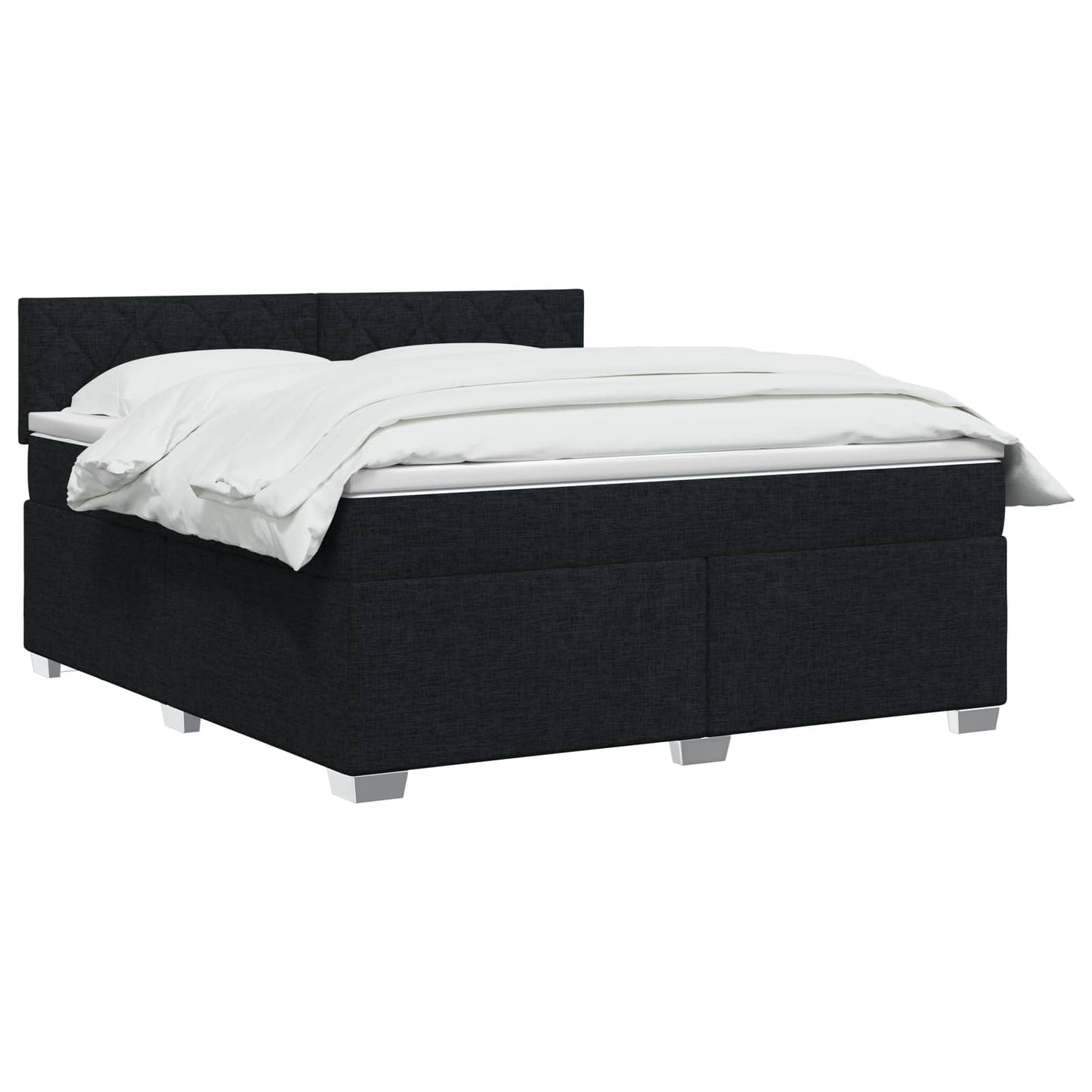 vidaXL Κρεβάτι box spring με στρώμα Μαύρο 140 x 200 cm Ύφασμα