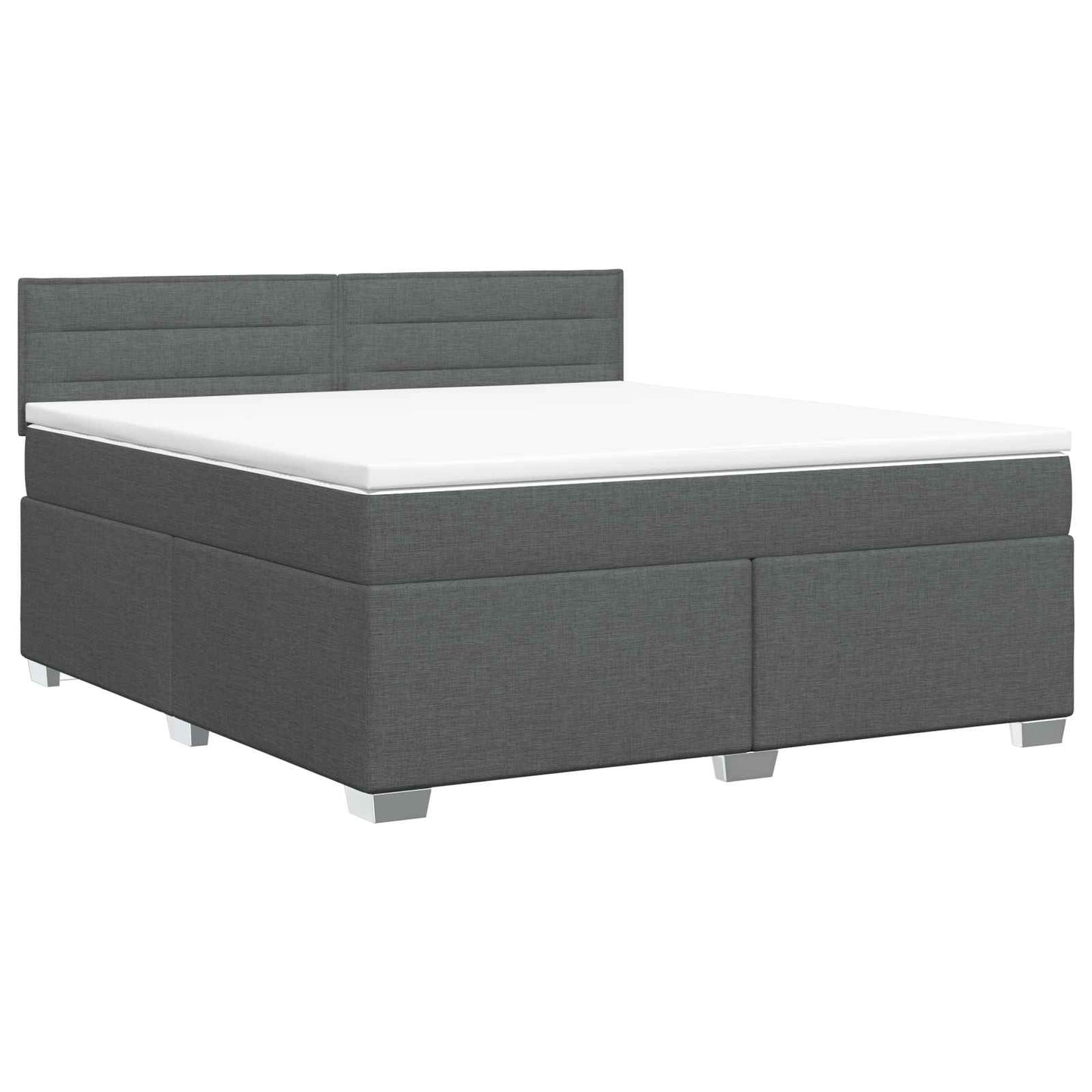vidaXL Κρεβάτι box spring με στρώμα Σκούρο Γκρι 160 x 200 cm Ύφασμα