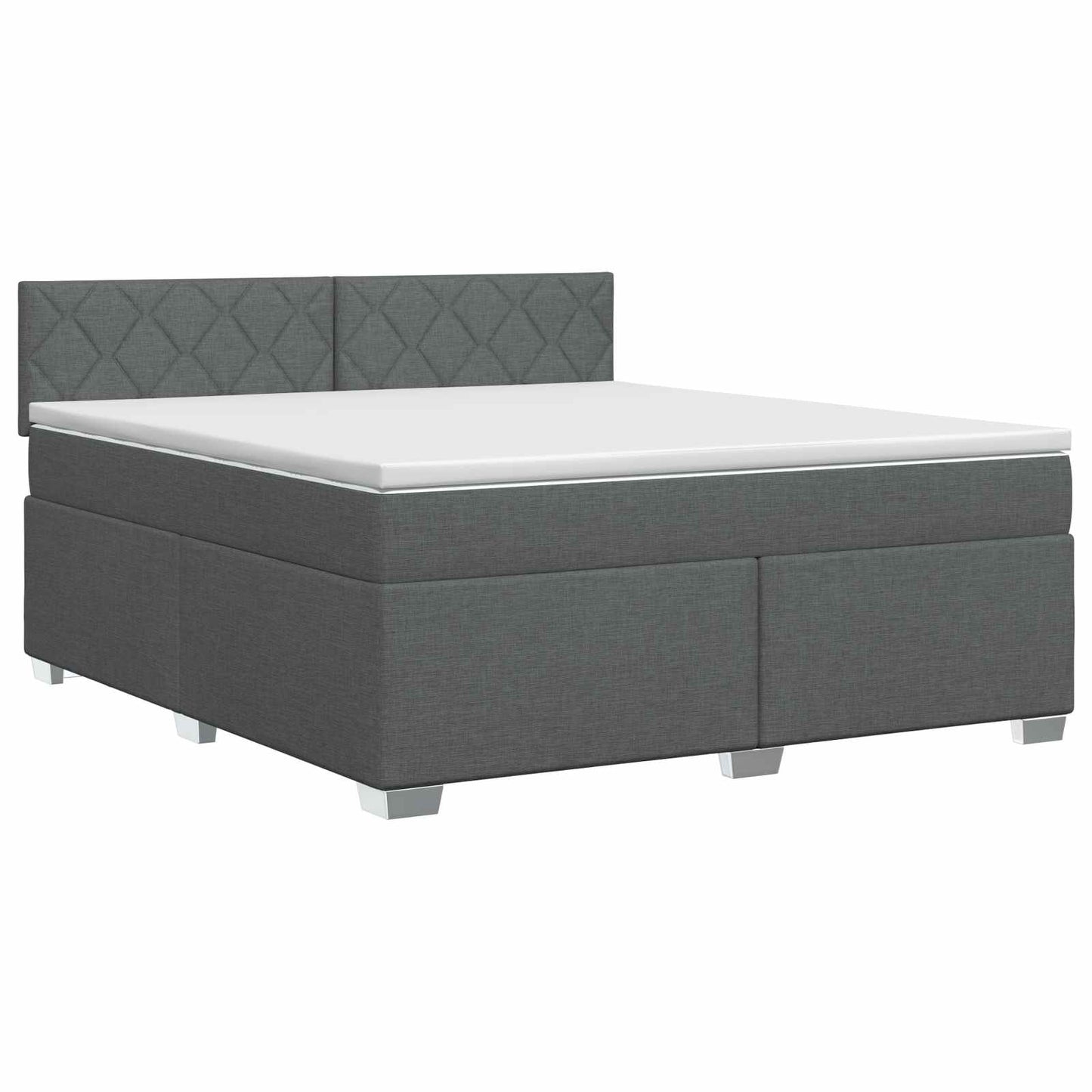 vidaXL Κρεβάτι box spring με στρώμα Σκούρο Γκρι 160 x 200 cm Ύφασμα