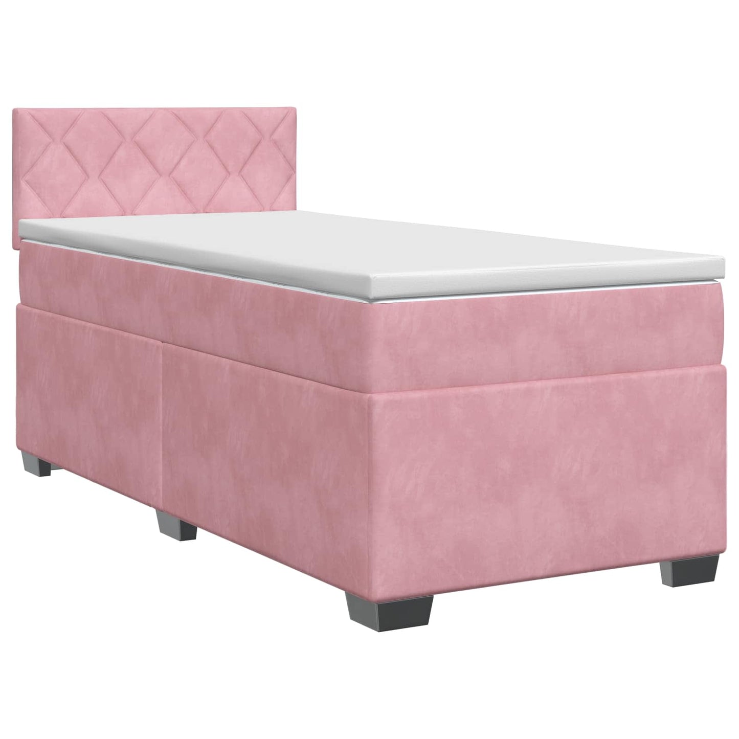 vidaXL Κρεβάτι box spring με στρώμα Ροζ 80 x 200 cm Βελούδο
