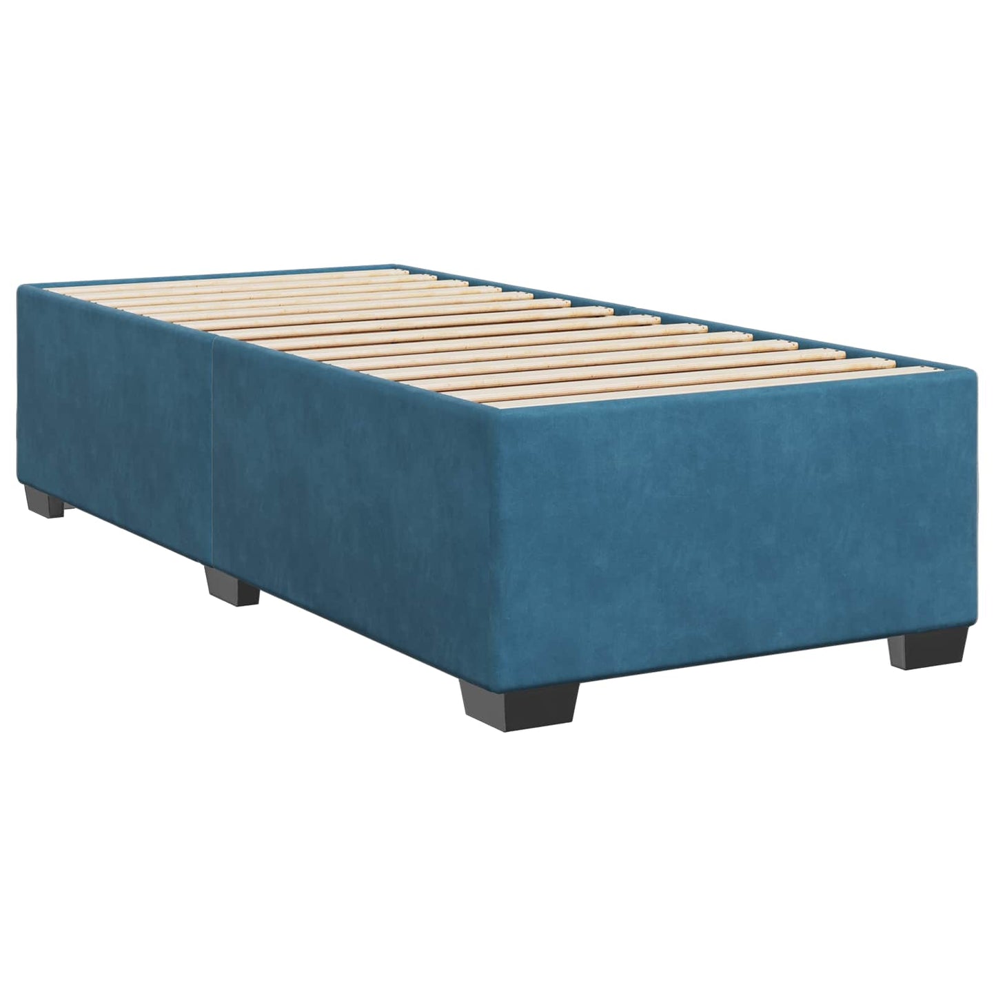 vidaXL Κρεβάτι box spring με στρώμα Σκούρο Μπλε 100 x 200 cm Βελούδο
