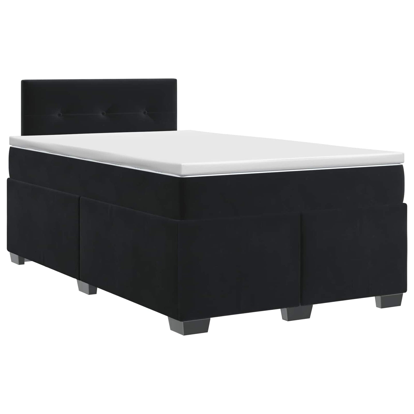 vidaXL Κρεβάτι box spring με στρώμα Μαύρο 120 x 190 cm Βελούδο
