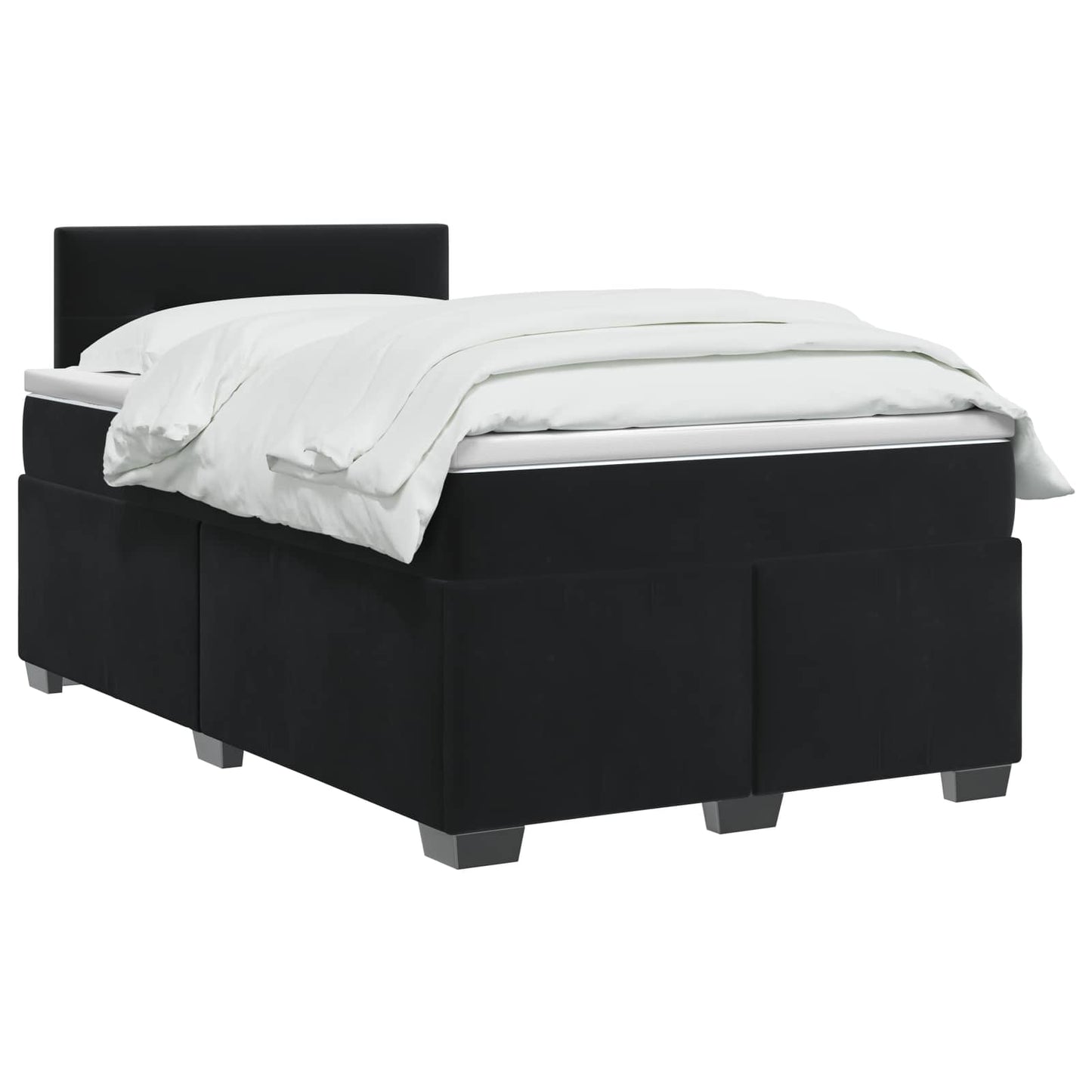 vidaXL Κρεβάτι box spring με στρώμα Μαύρο 120 x 190 cm Βελούδο