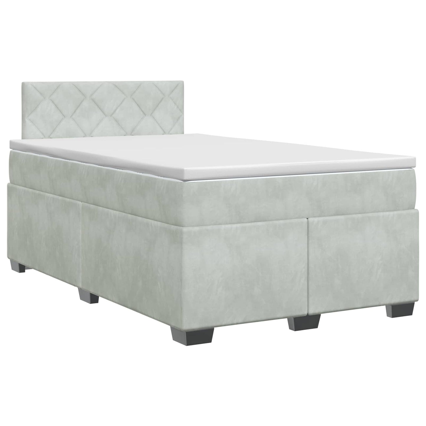 vidaXL Κρεβάτι box spring με στρώμα Ανοιχτό γκρι 120 x 190 cm Βελούδο