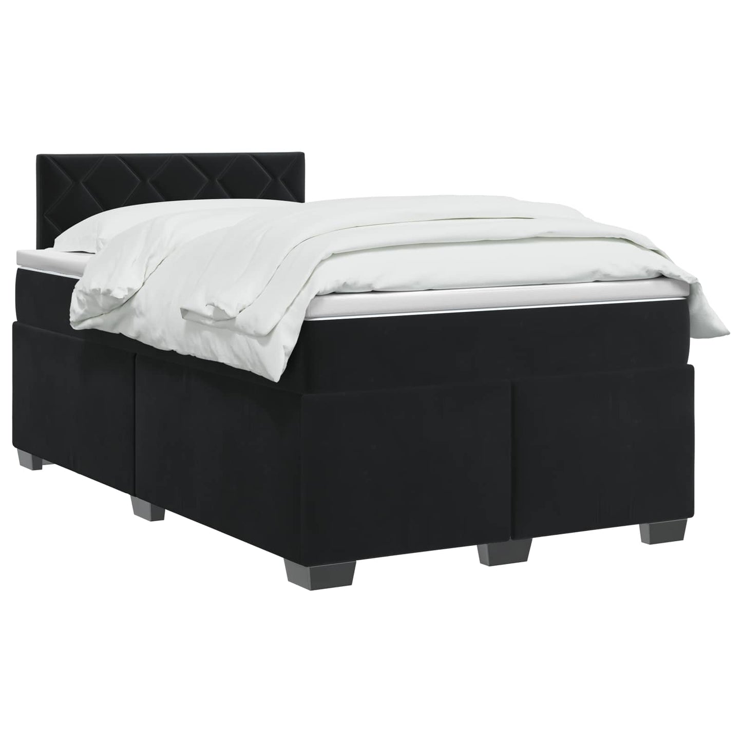 vidaXL Κρεβάτι box spring με στρώμα Μαύρο 120 x 190 cm Βελούδο
