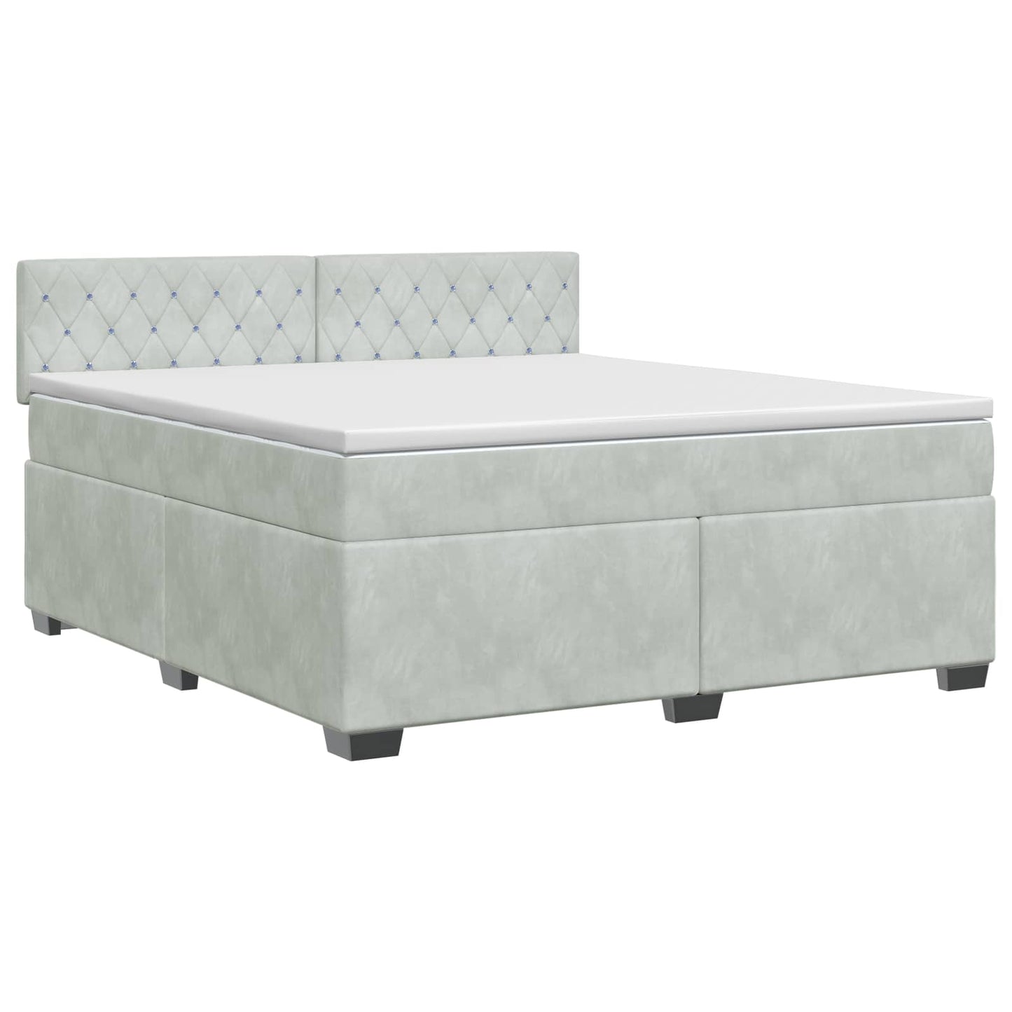 vidaXL Κρεβάτι box spring με στρώμα Ανοιχτό γκρι 140 x 200 cm Βελούδο