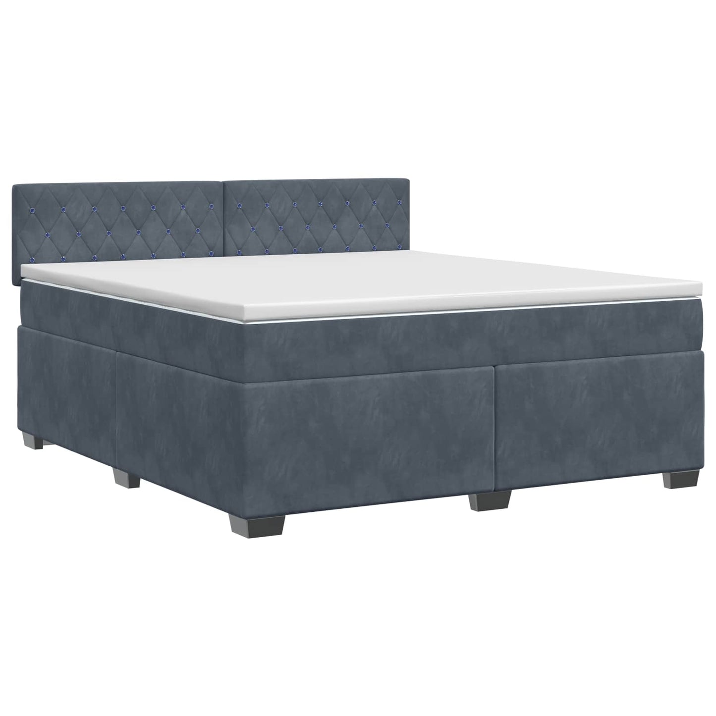 vidaXL Κρεβάτι box spring με στρώμα Σκούρο Γκρι 140 x 200 cm Βελούδο