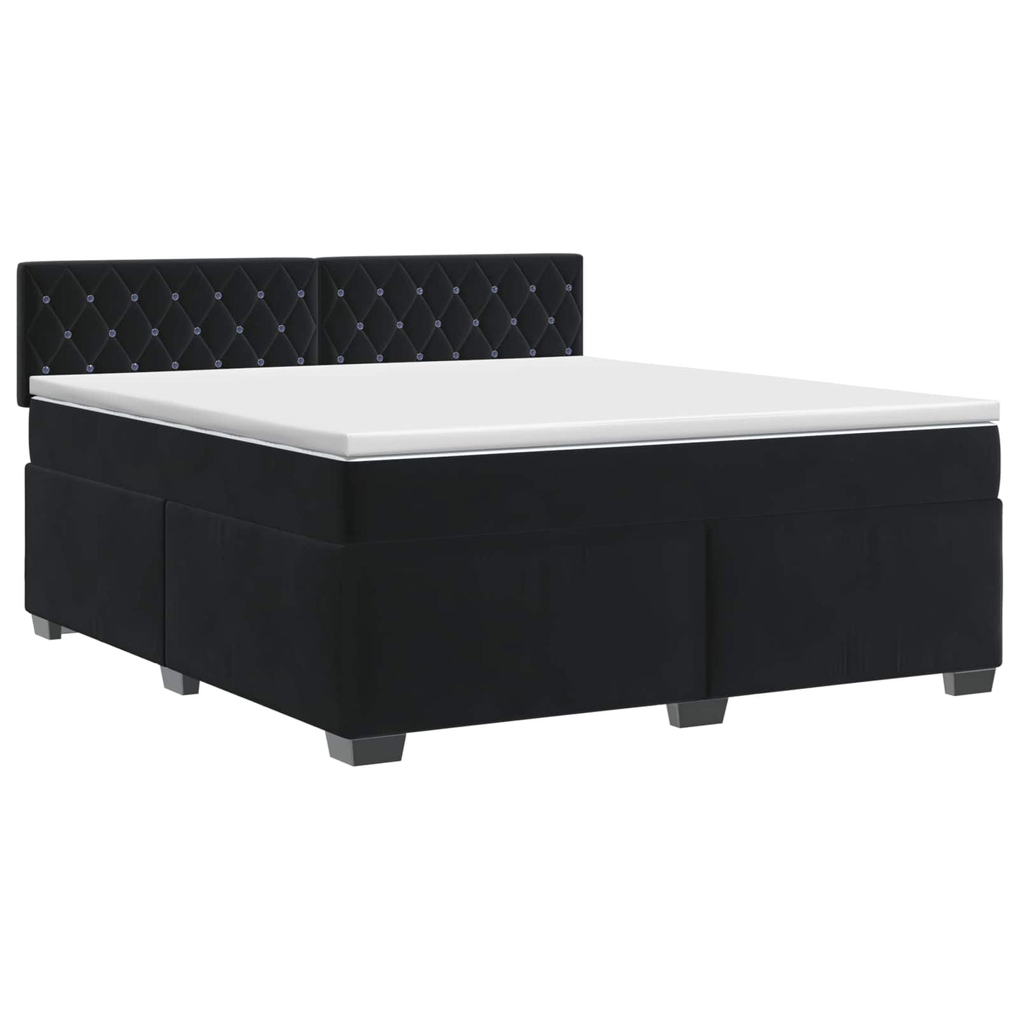 vidaXL Κρεβάτι box spring με στρώμα Μαύρο 140 x 200 cm Βελούδο