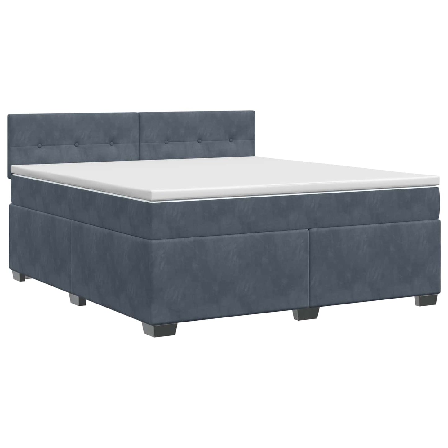 vidaXL Κρεβάτι box spring με στρώμα Σκούρο Γκρι 140 x 200 cm Βελούδο