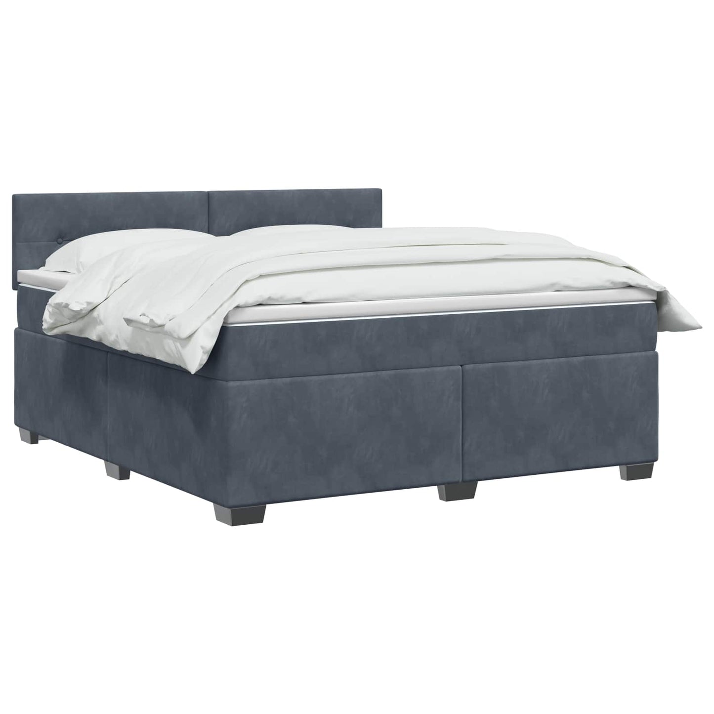 vidaXL Κρεβάτι box spring με στρώμα Σκούρο Γκρι 140 x 200 cm Βελούδο