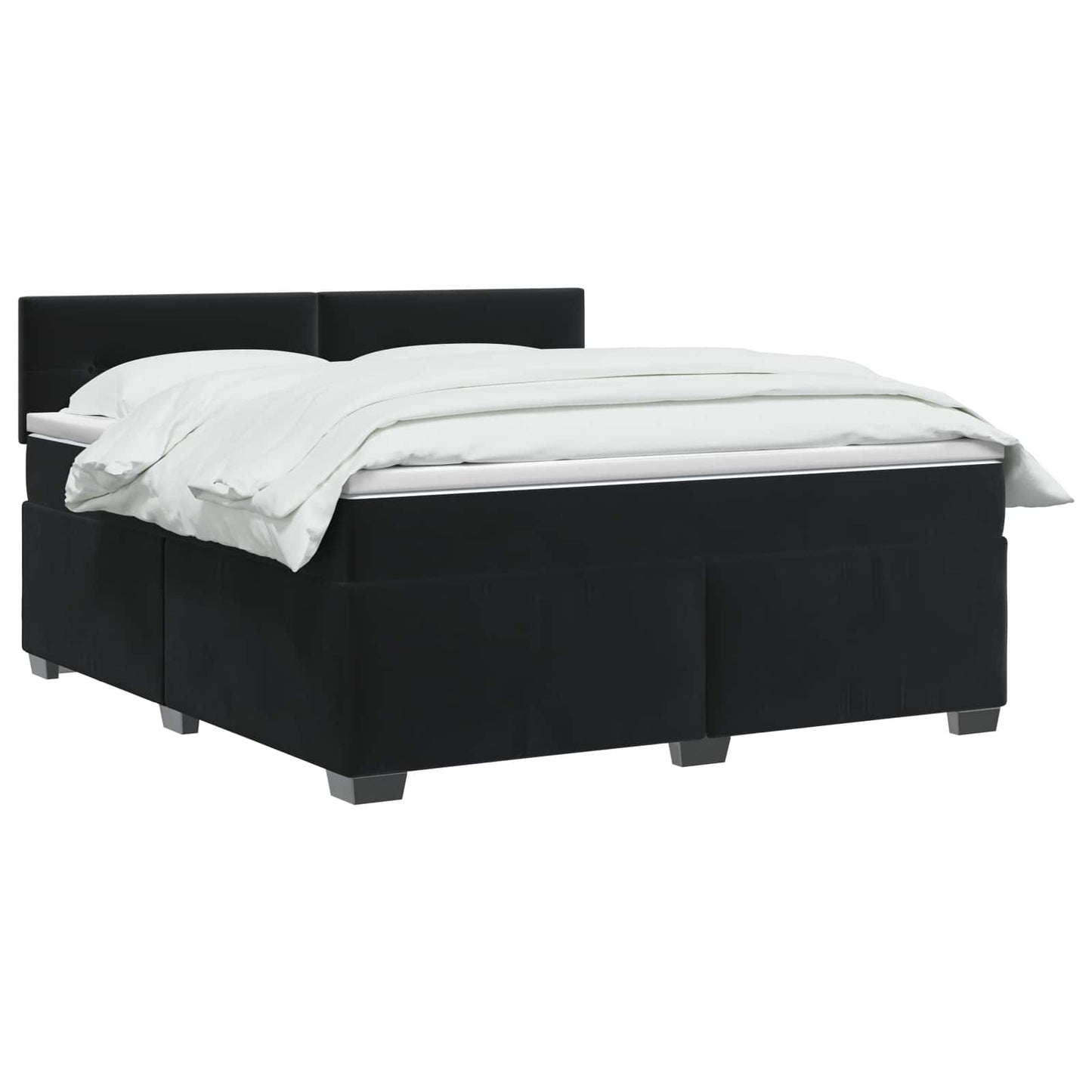vidaXL Κρεβάτι box spring με στρώμα Μαύρο 140 x 200 cm Βελούδο