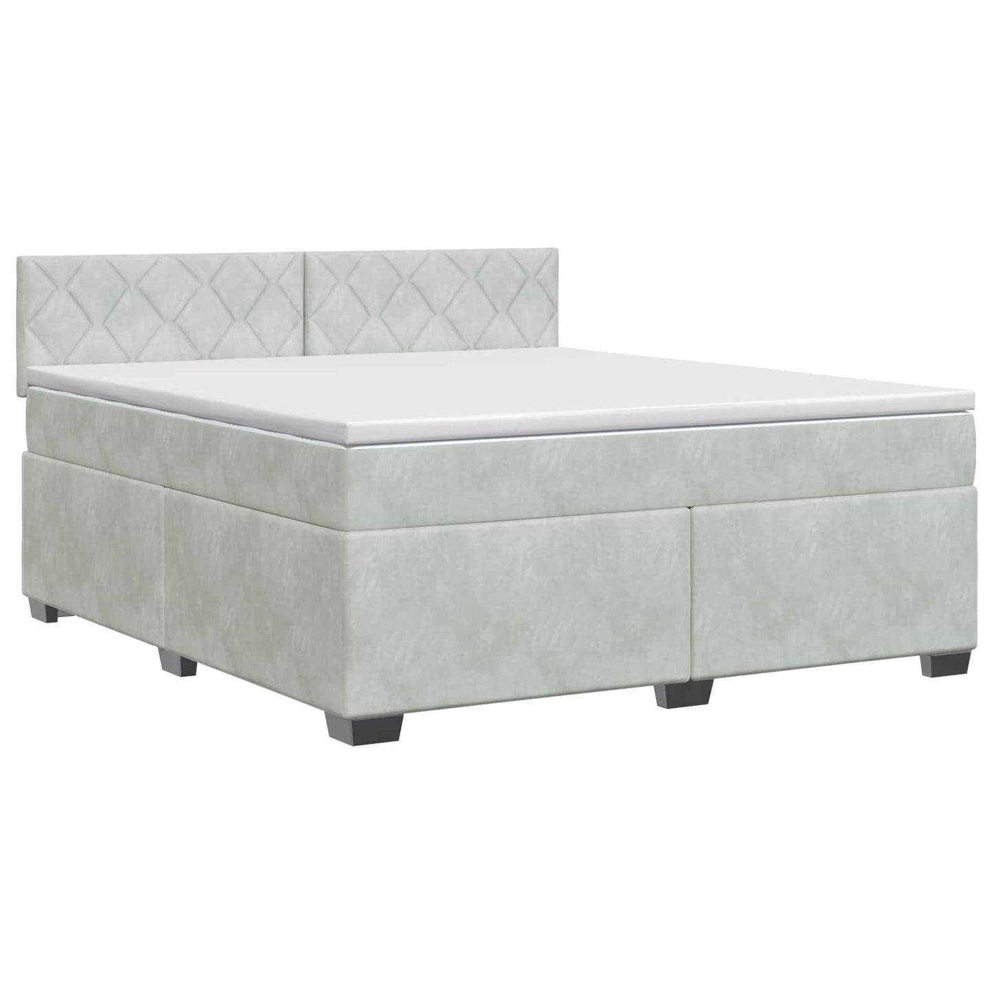 vidaXL Κρεβάτι box spring με στρώμα Ανοιχτό γκρι 180 x 200 cm Βελούδο