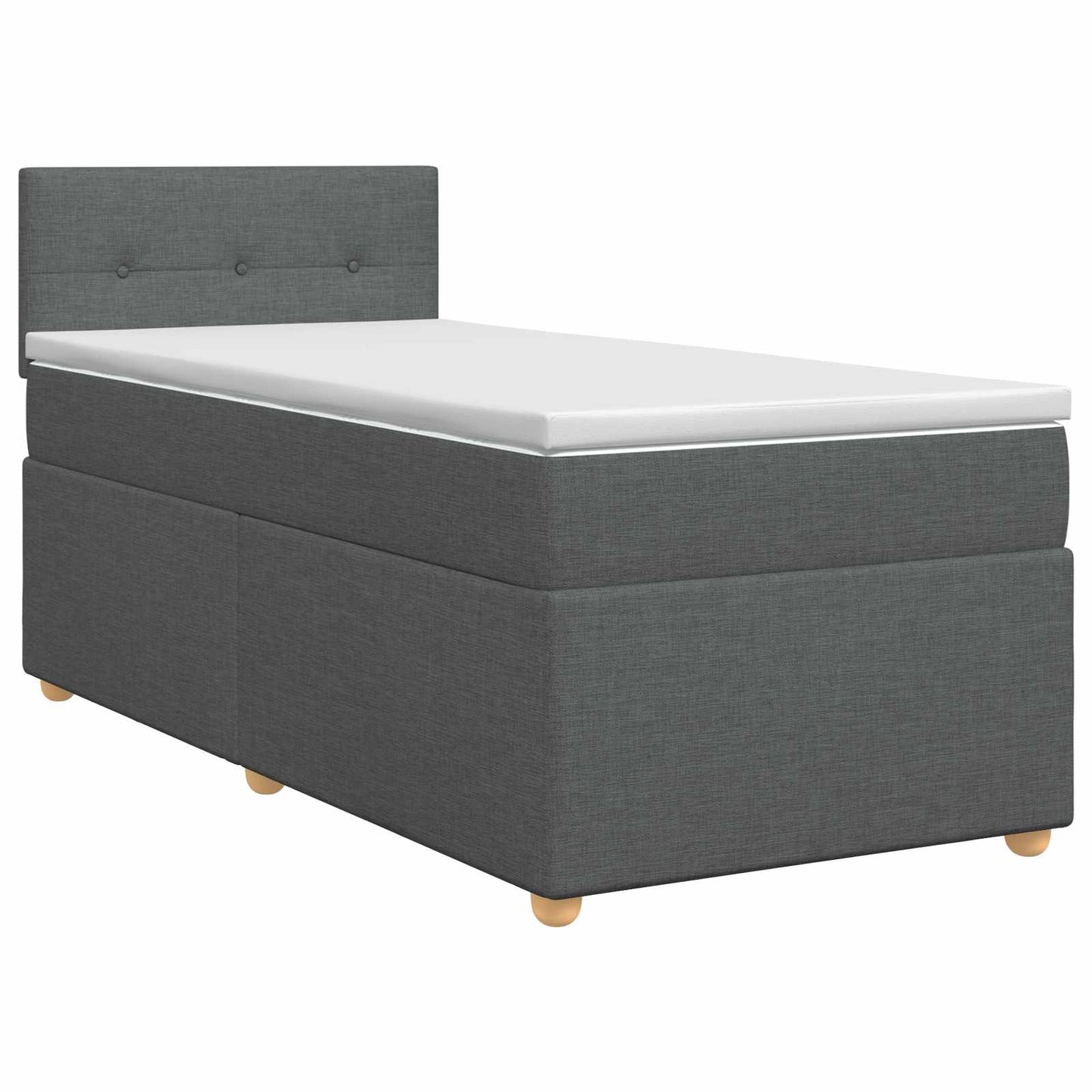 vidaXL Κρεβάτι box spring με στρώμα Σκούρο Γκρι 80 x 200 cm Ύφασμα