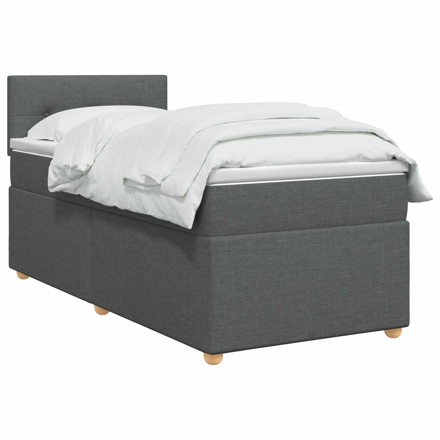 vidaXL Κρεβάτι box spring με στρώμα Σκούρο Γκρι 80 x 200 cm Ύφασμα