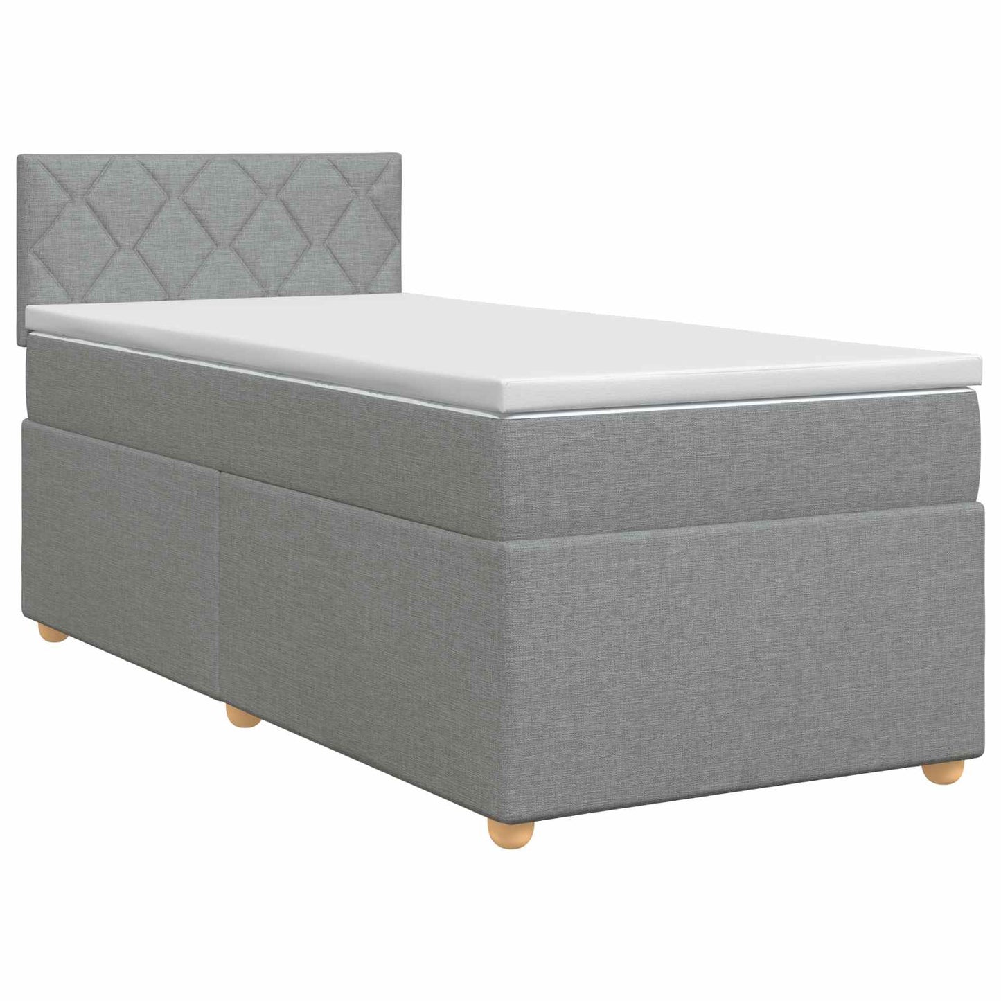 vidaXL Κρεβάτι box spring με στρώμα Ανοιχτό γκρι 80 x 200 cm Ύφασμα