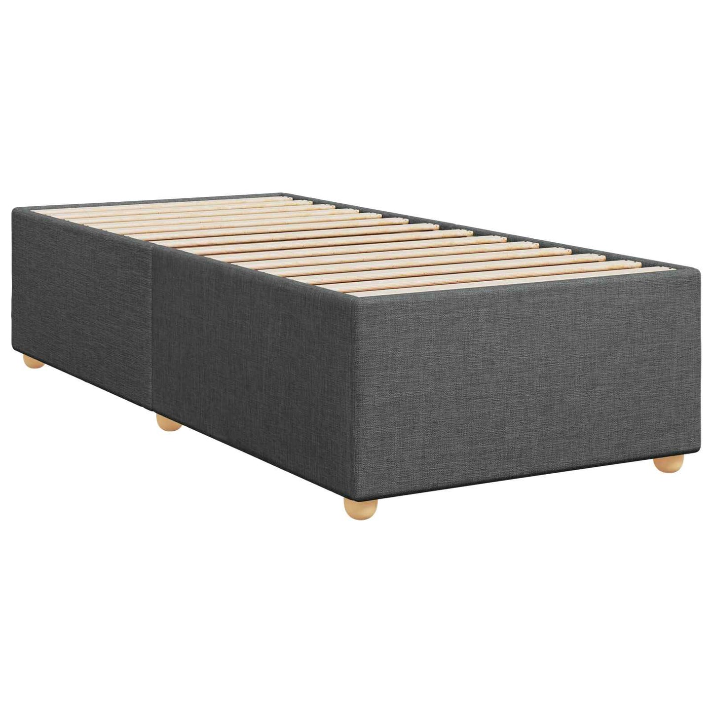 vidaXL Κρεβάτι box spring με στρώμα Σκούρο Γκρι 80 x 200 cm Ύφασμα