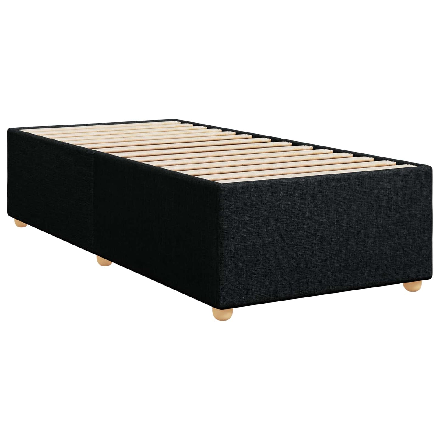 vidaXL Κρεβάτι box spring με στρώμα Μαύρο 90 x 190 cm Ύφασμα
