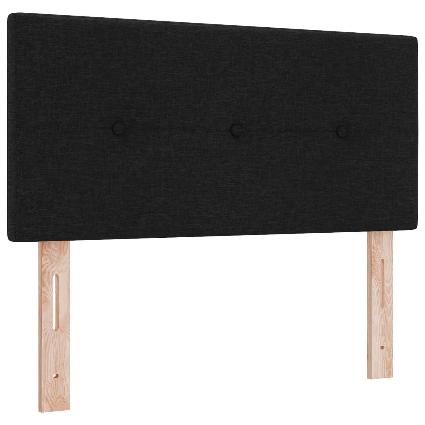 vidaXL Κρεβάτι box spring με στρώμα Μαύρο 90 x 200 cm Ύφασμα