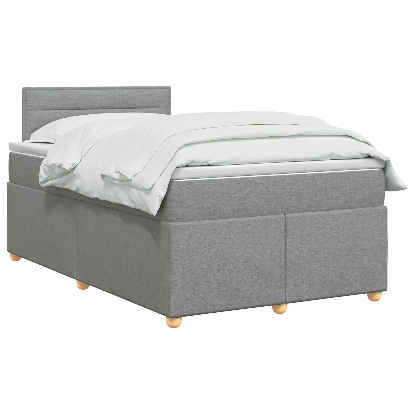 vidaXL Κρεβάτι box spring με στρώμα Ανοιχτό γκρι 120 x 190 cm Ύφασμα