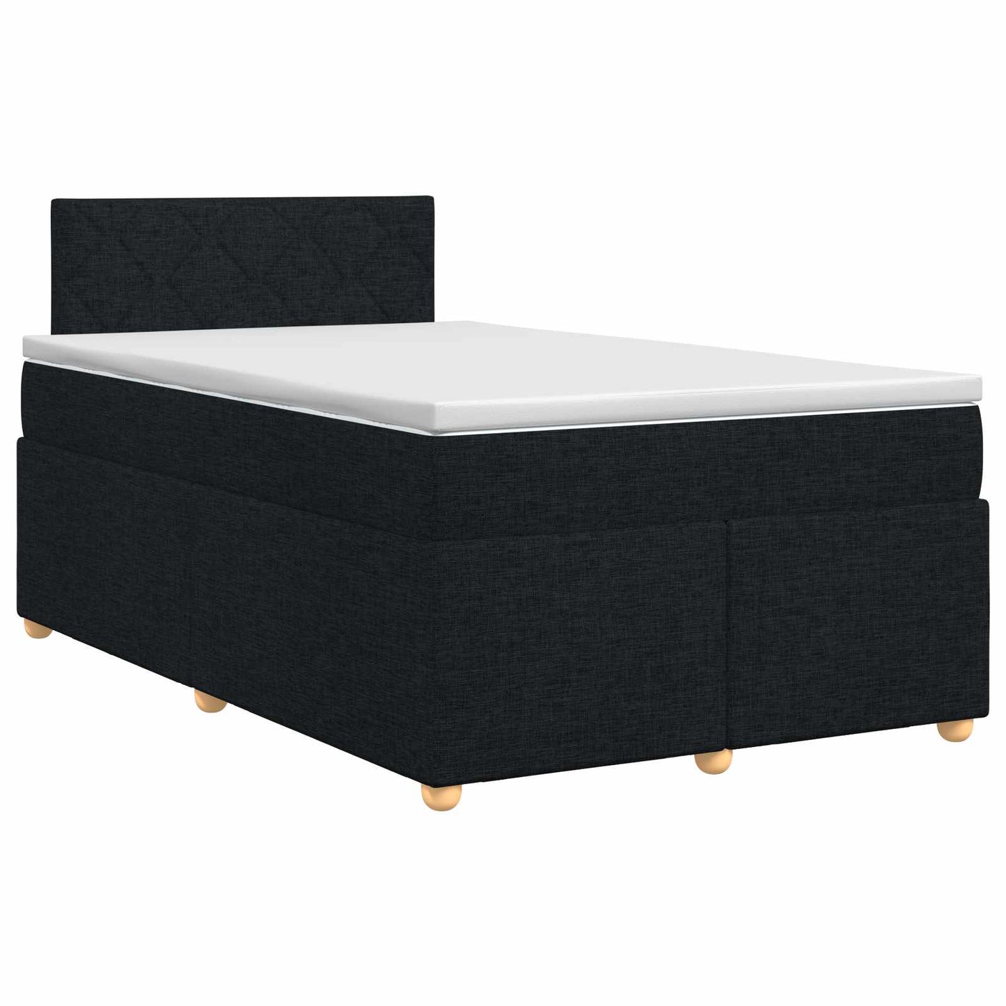 vidaXL Κρεβάτι box spring με στρώμα Μαύρο 120 x 200 cm Ύφασμα