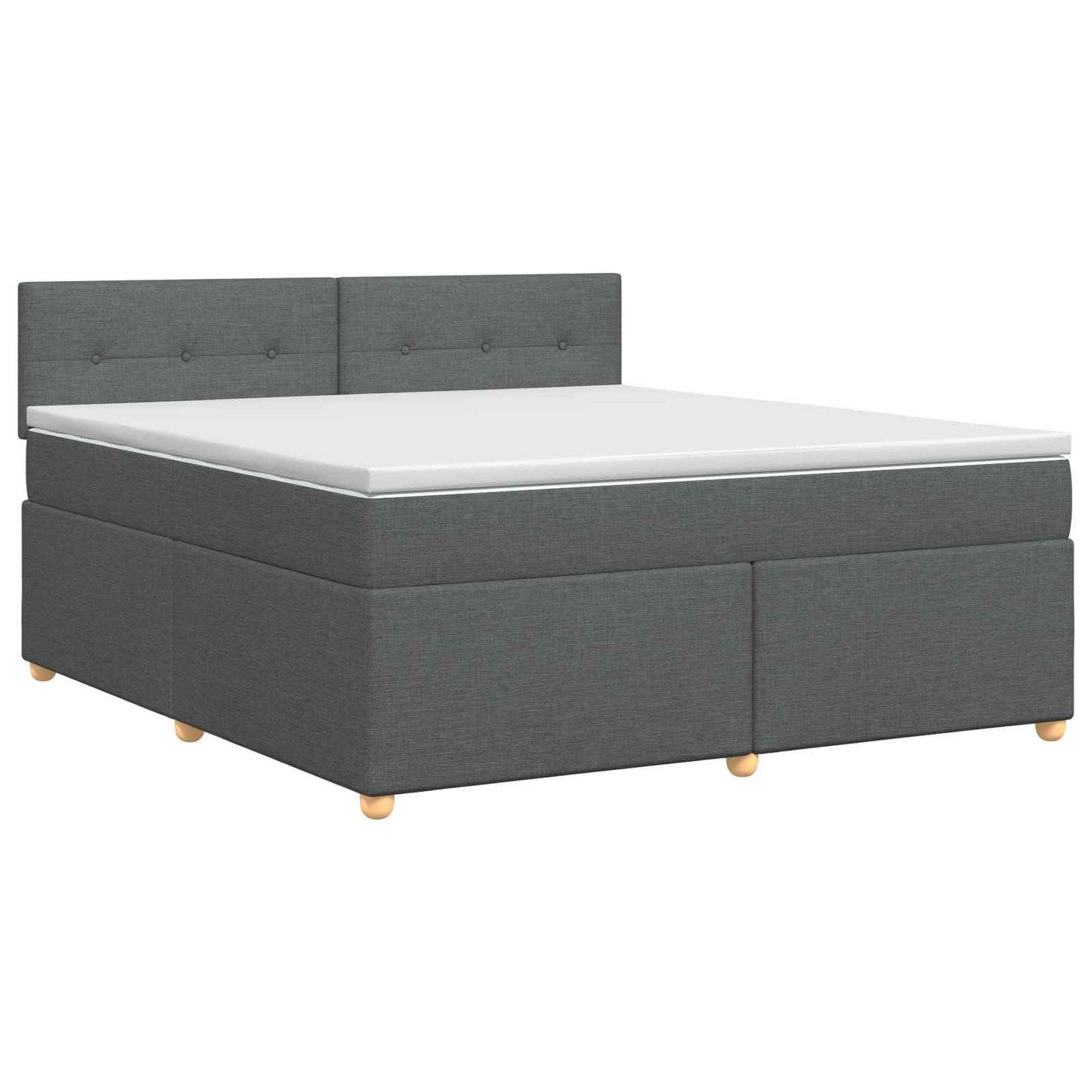 vidaXL Κρεβάτι box spring με στρώμα Σκούρο Γκρι 140 x 190 cm Ύφασμα