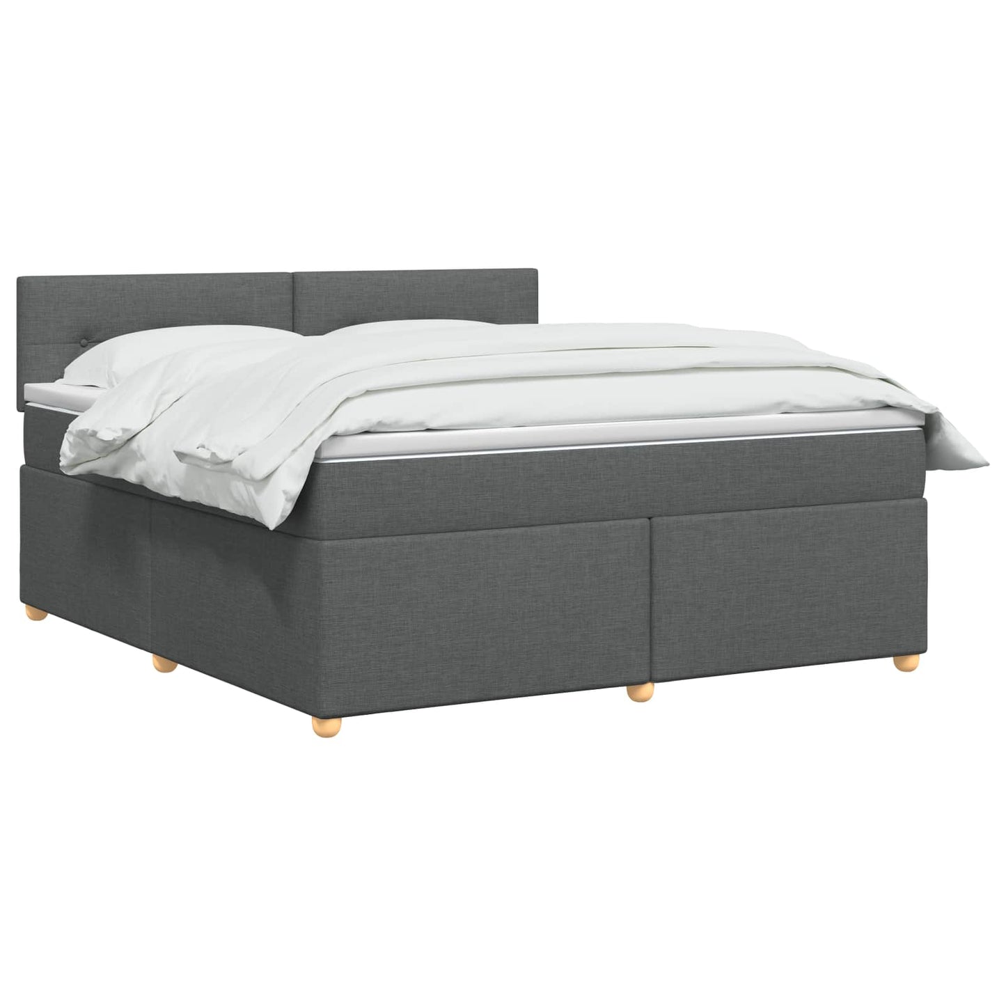 vidaXL Κρεβάτι box spring με στρώμα Σκούρο Γκρι 140 x 190 cm Ύφασμα