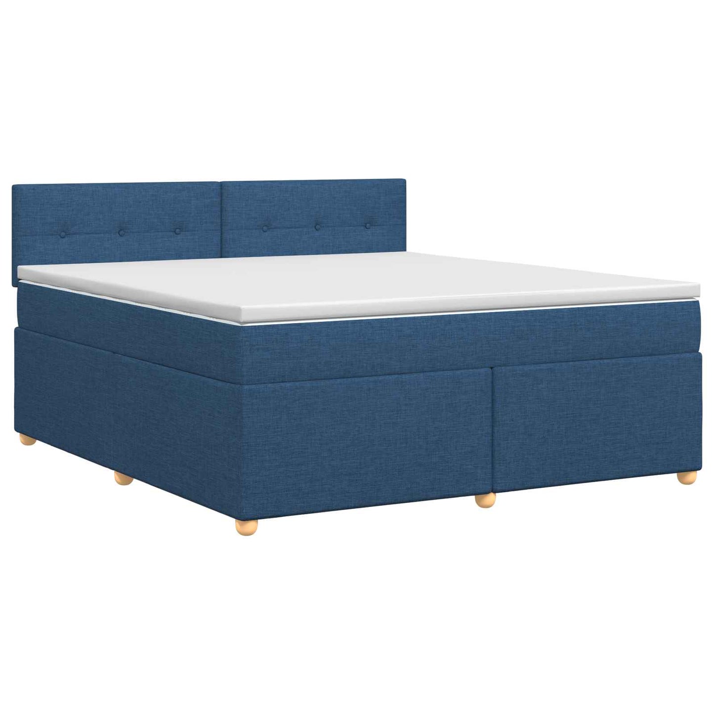 vidaXL Κρεβάτι box spring με στρώμα Μπλε 160 x 200 cm Ύφασμα