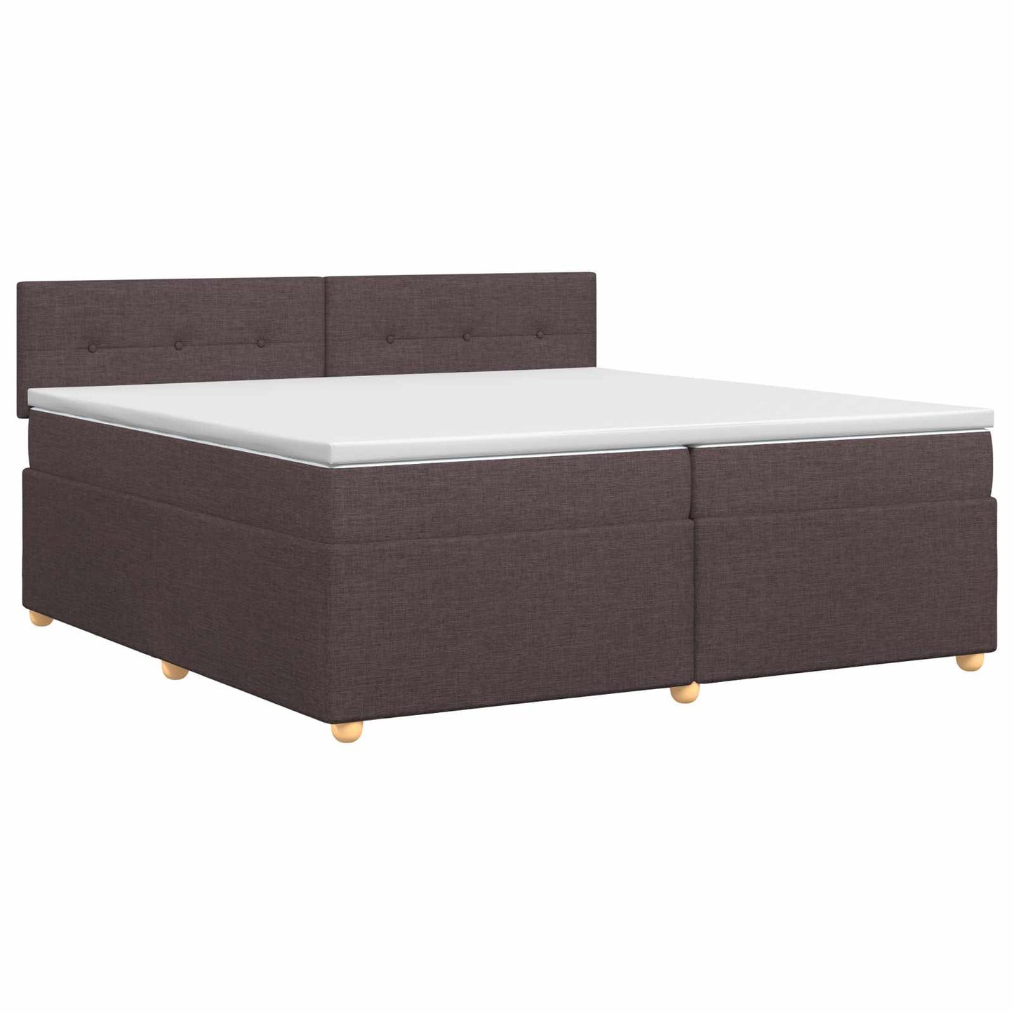 vidaXL Κρεβάτι box spring με στρώμα Σκούρο Καφέ 200 x 200 cm Ύφασμα