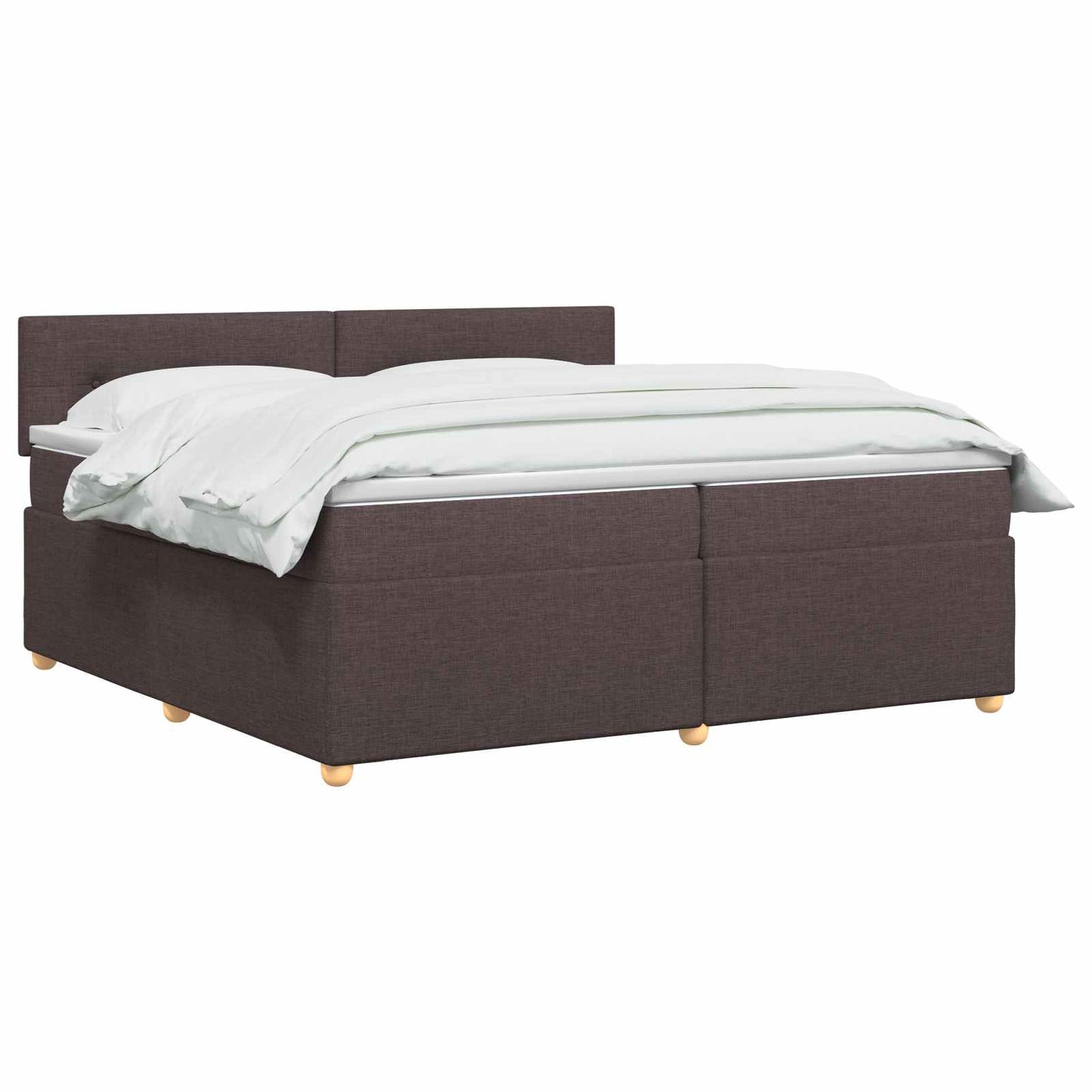 vidaXL Κρεβάτι box spring με στρώμα Σκούρο Καφέ 200 x 200 cm Ύφασμα