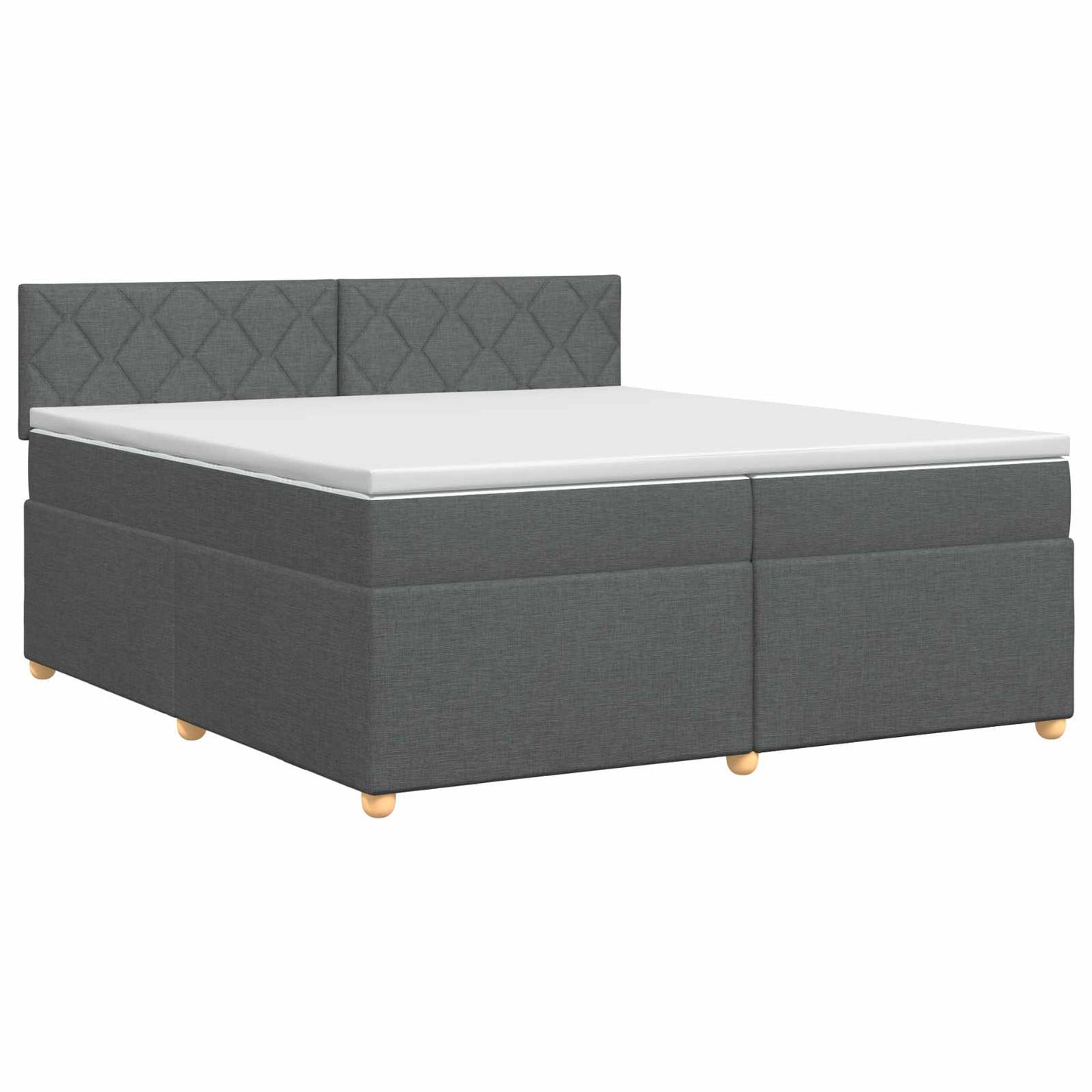 vidaXL Κρεβάτι box spring με στρώμα Σκούρο Γκρι 200 x 200 cm Ύφασμα