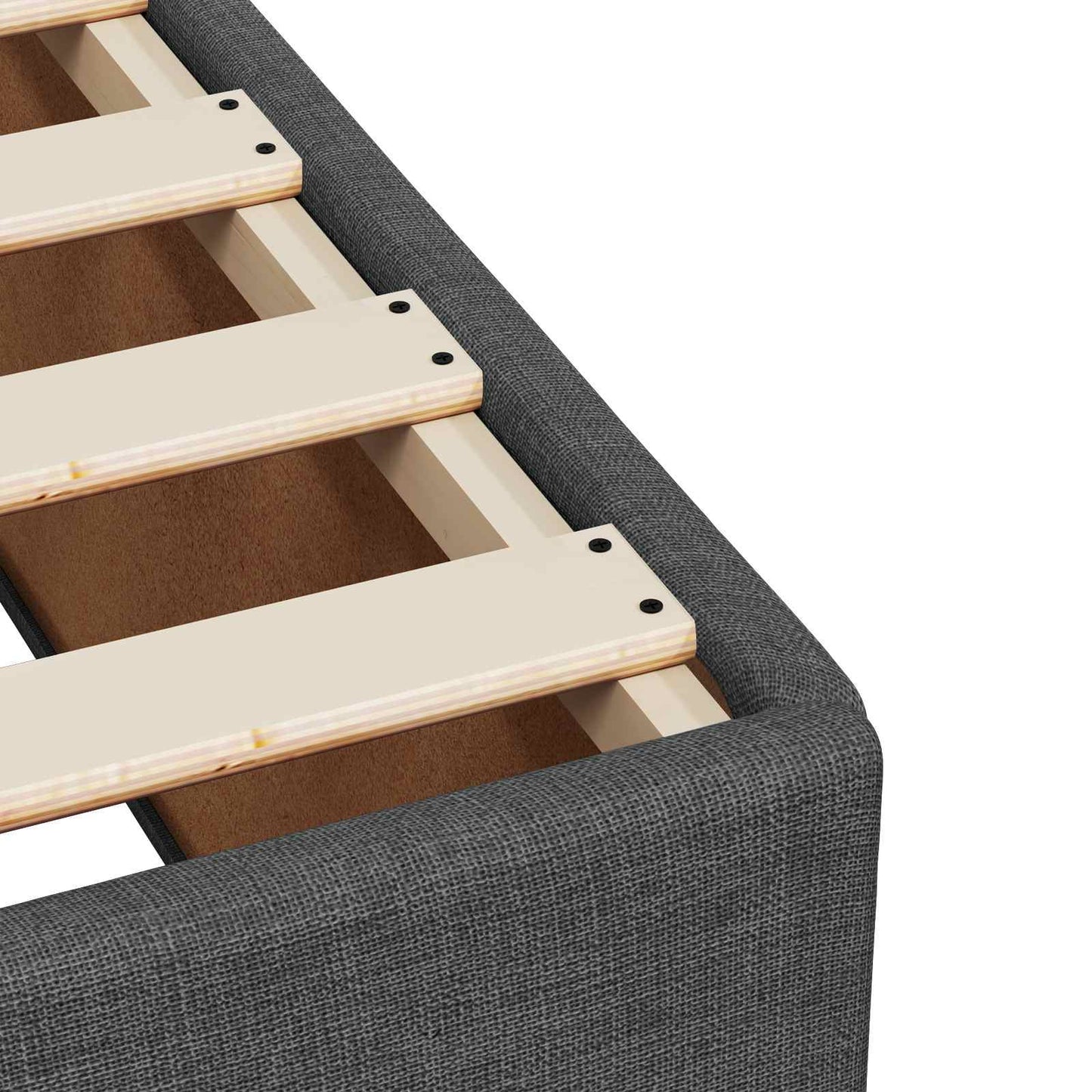vidaXL Κρεβάτι box spring με στρώμα Σκούρο Γκρι 90 x 200 cm Ύφασμα