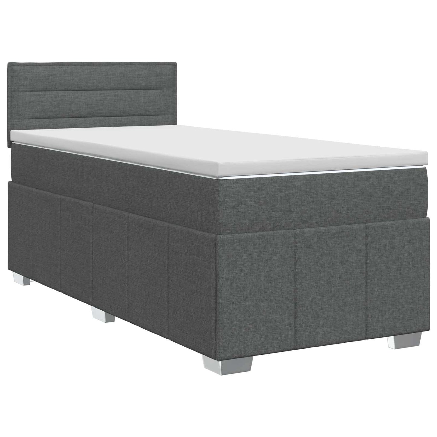 vidaXL Κρεβάτι box spring με στρώμα Σκούρο Γκρι 90 x 200 cm Ύφασμα