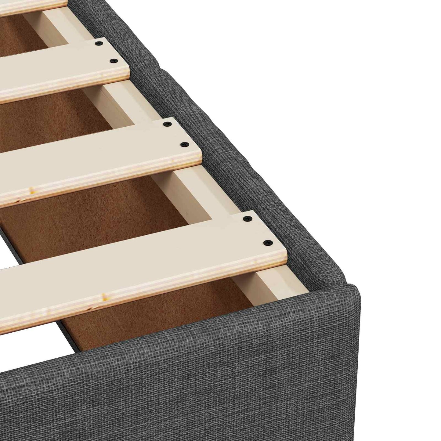vidaXL Κρεβάτι box spring με στρώμα Σκούρο Γκρι 90 x 200 cm Ύφασμα
